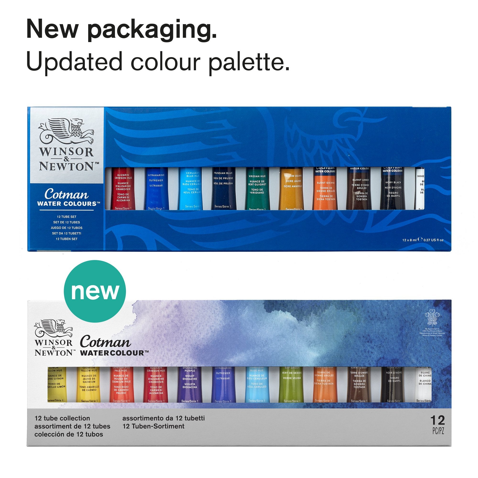 Winsor & Newton Cotman Watercolour Set of 12 x 8ml tubes