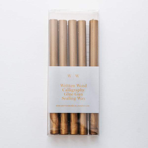 Written Word Gold Glue Gun Sealing Wax - Box of 5