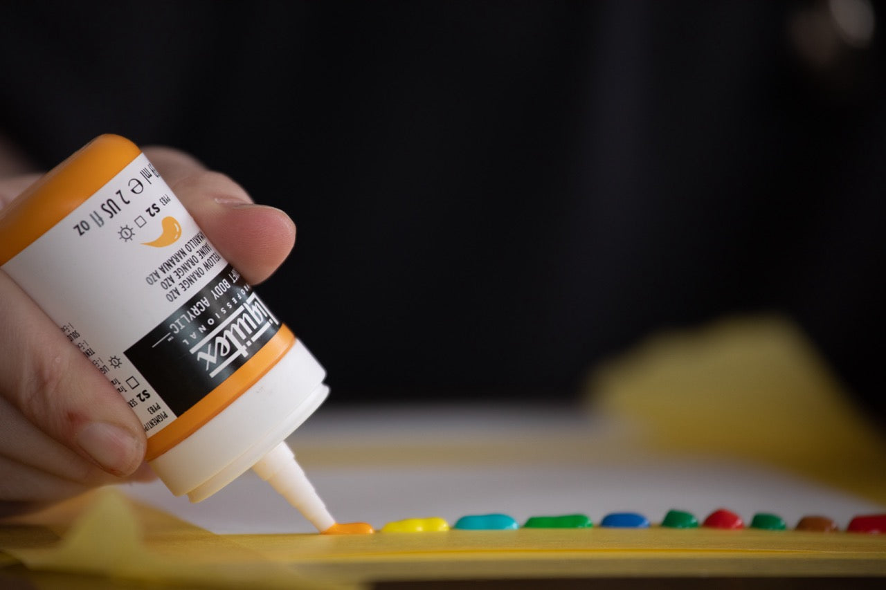 Liquitex Soft Body being squeezed onto a palette