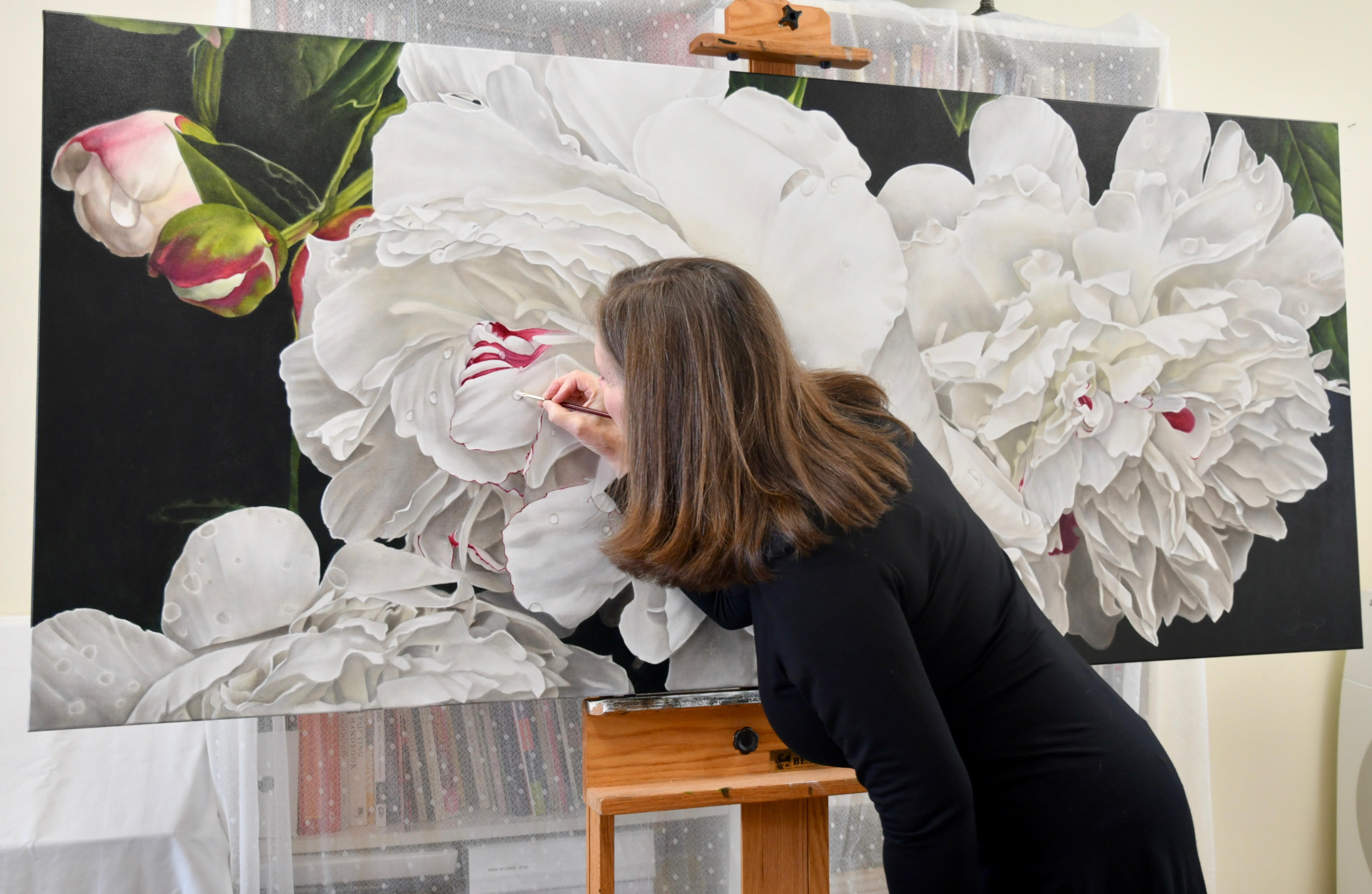 Sandy Terry working in studio.