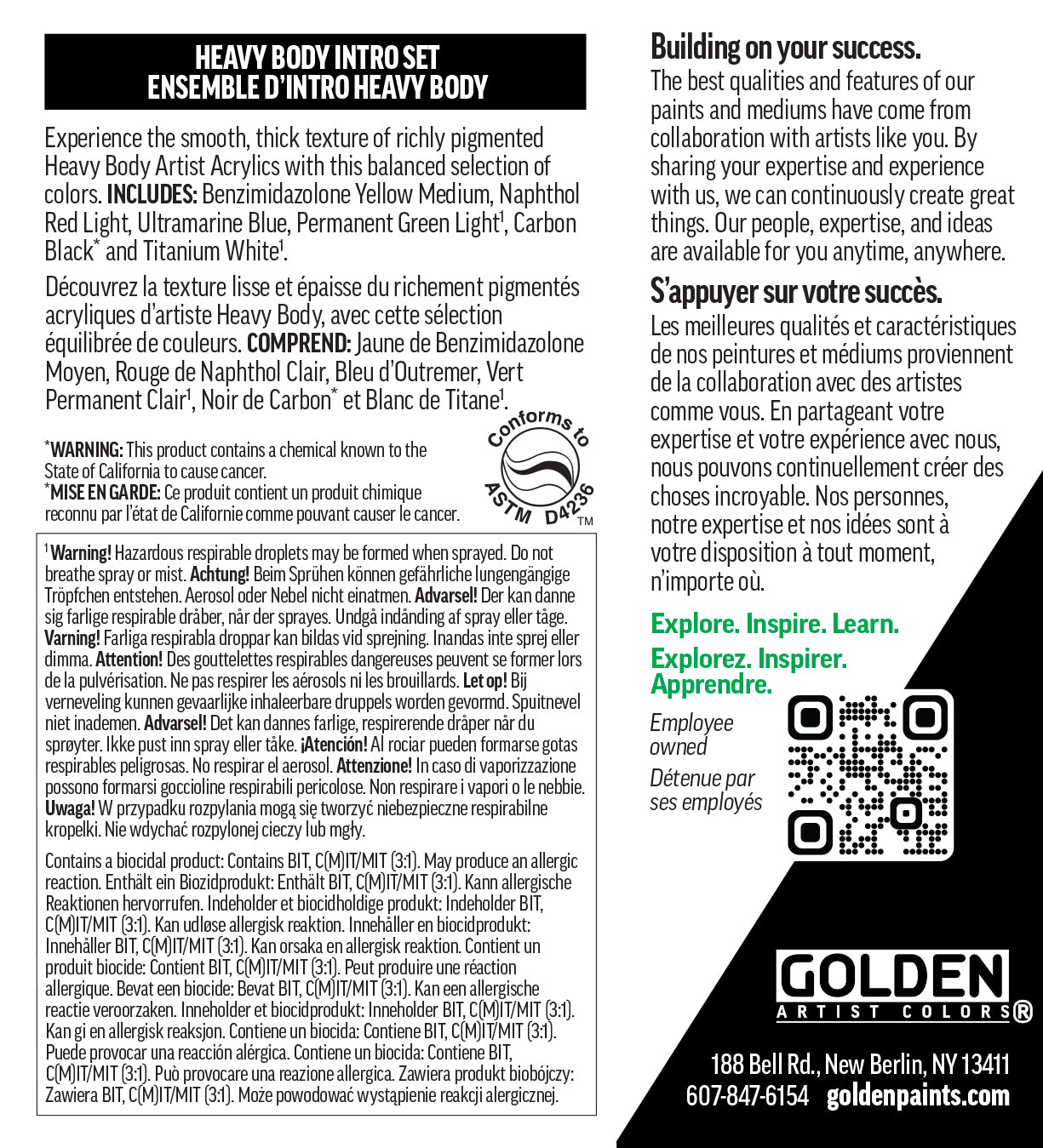 GOLDEN Heavy Body Acrylics Intro Set of 6