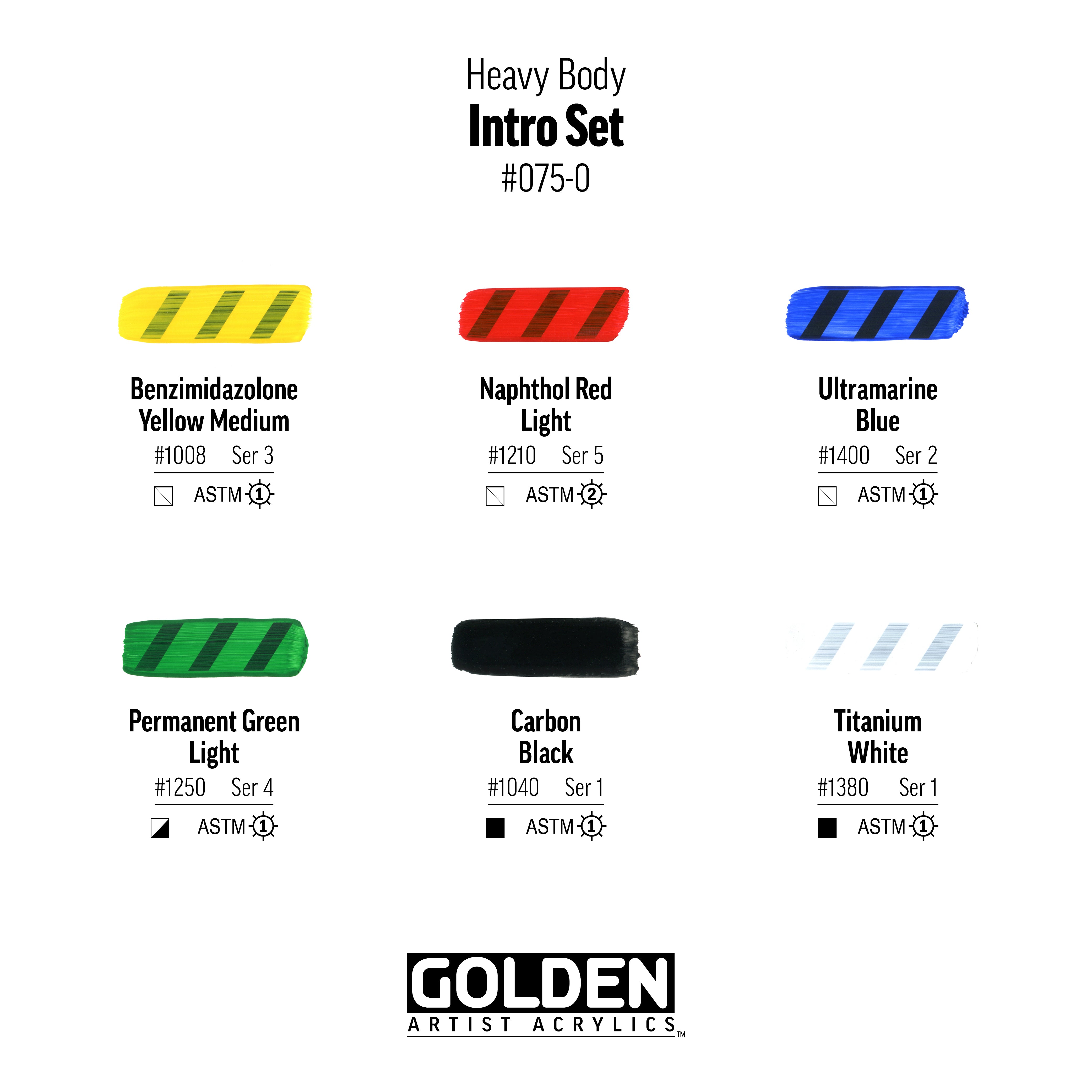 GOLDEN Heavy Body Acrylics Intro Set of 6