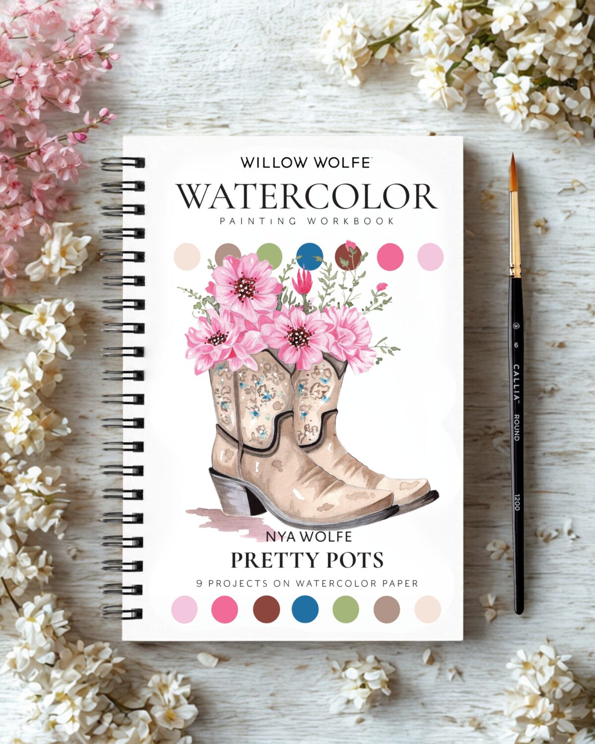 Willow Wolfe Watercolor Workbook - Pretty Pots
