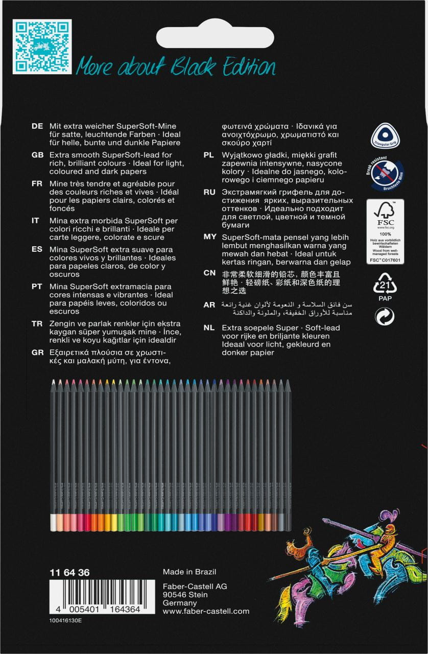 Faber-Castell Black Edition Colour Pencil Set of 36