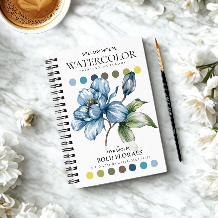 Willow Wolfe Watercolor Workbook - Bold Florals