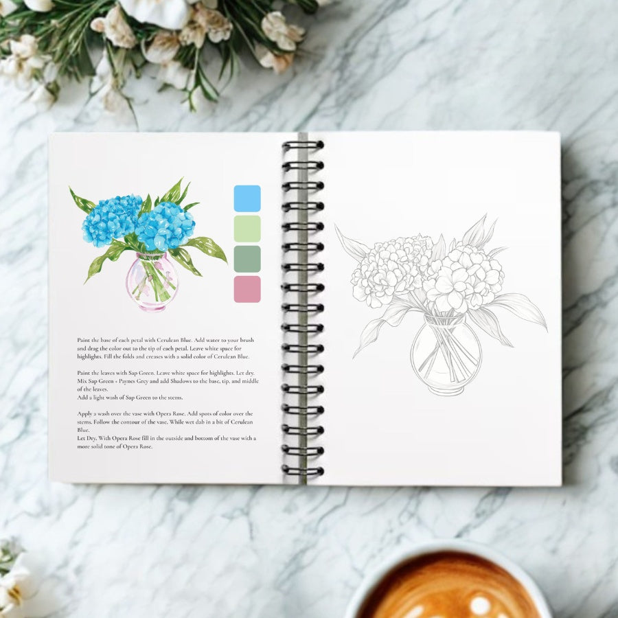 Willow Wolfe Watercolor Workbook - Bold Florals