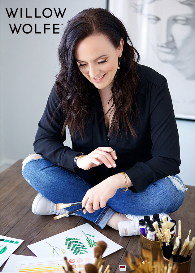 Bird & Pomegranate Watercolour with Willow Wolfe