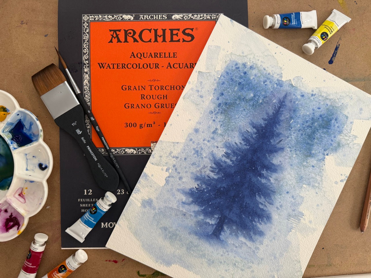 A "Winter" Watercolor Paint-a-Long with Kelly Baskin