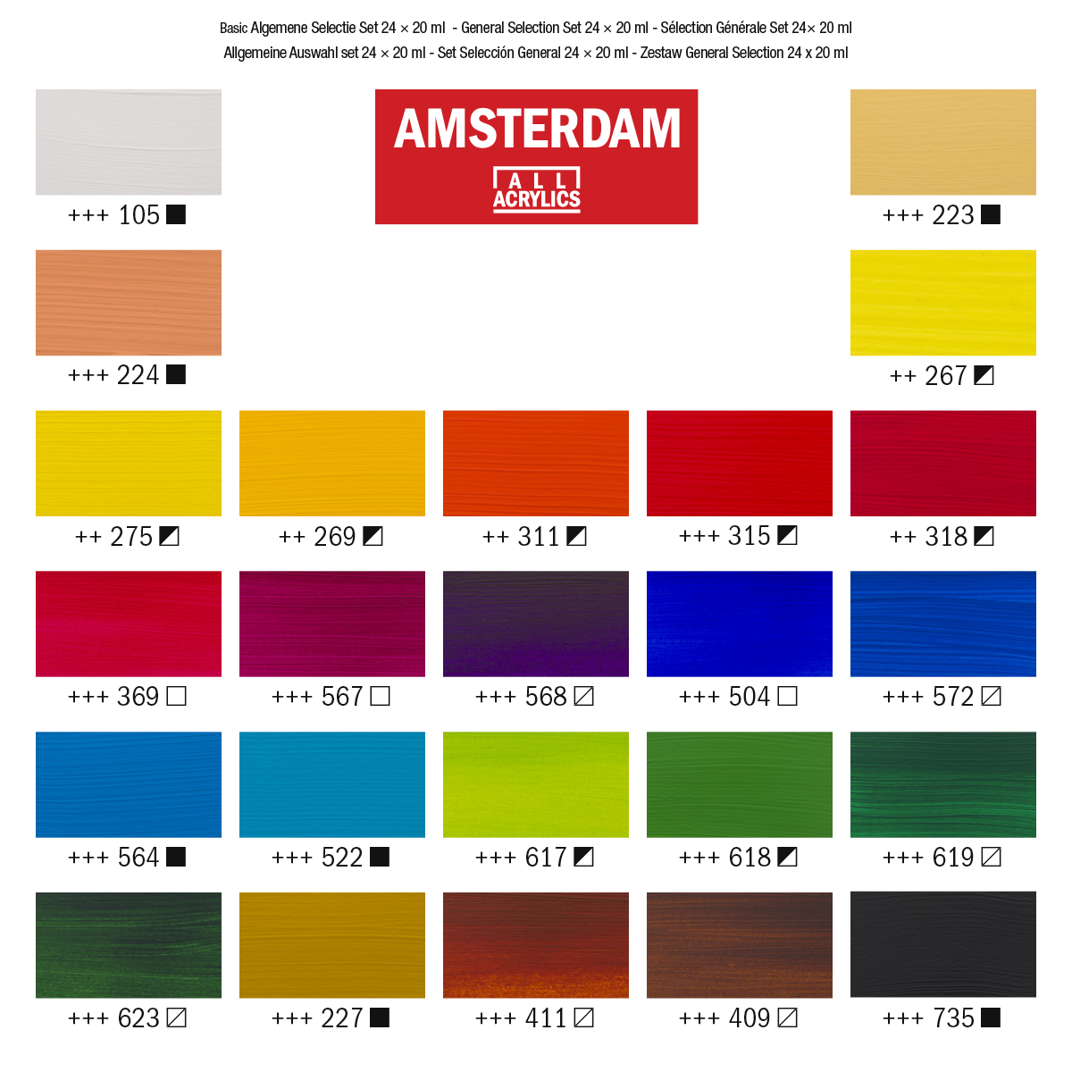 Amsterdam Standard Series Acrylic - General Selection Set of 24 x 20ml