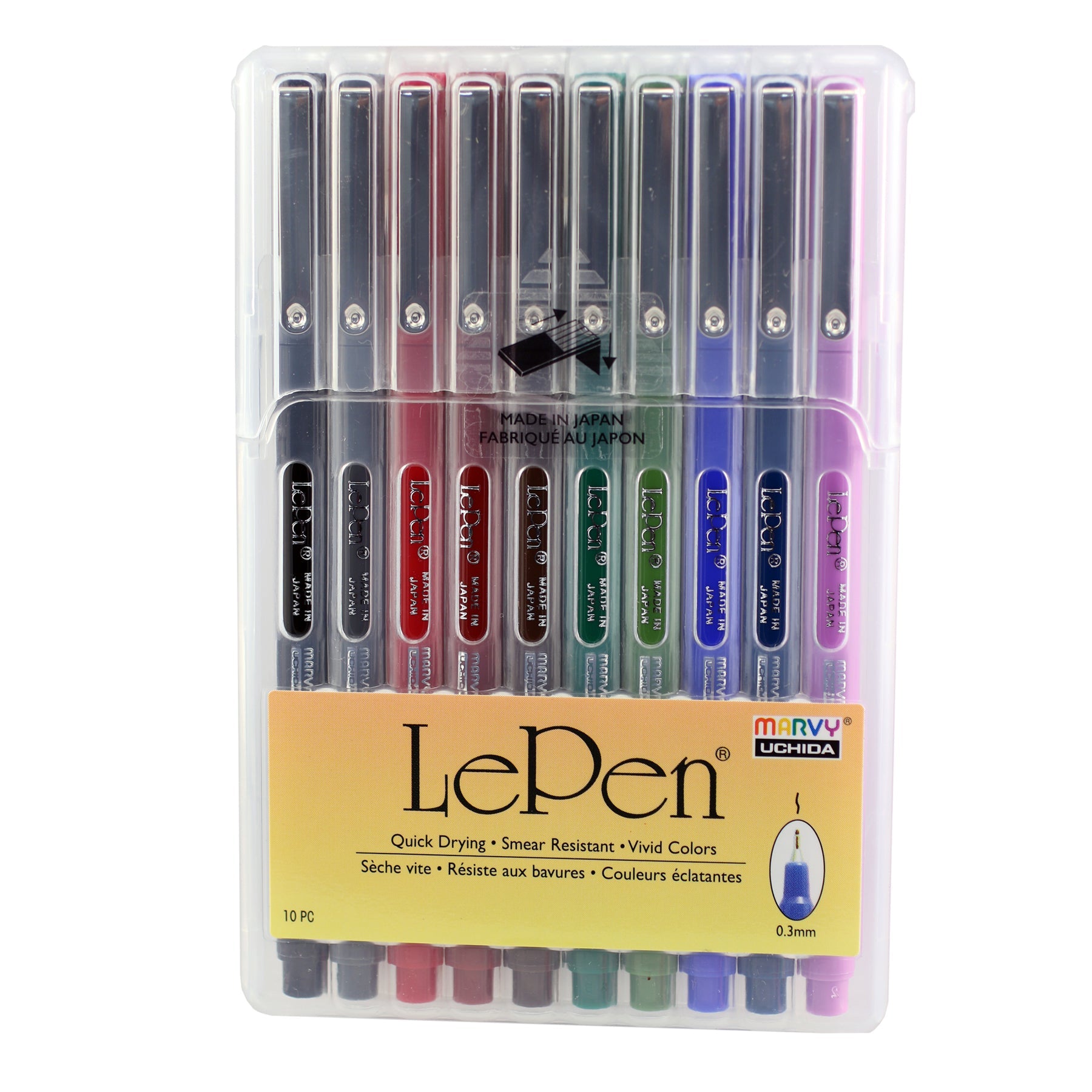 Marvy Uchida Le Pen 0.3mm Dark Colour Set of 10