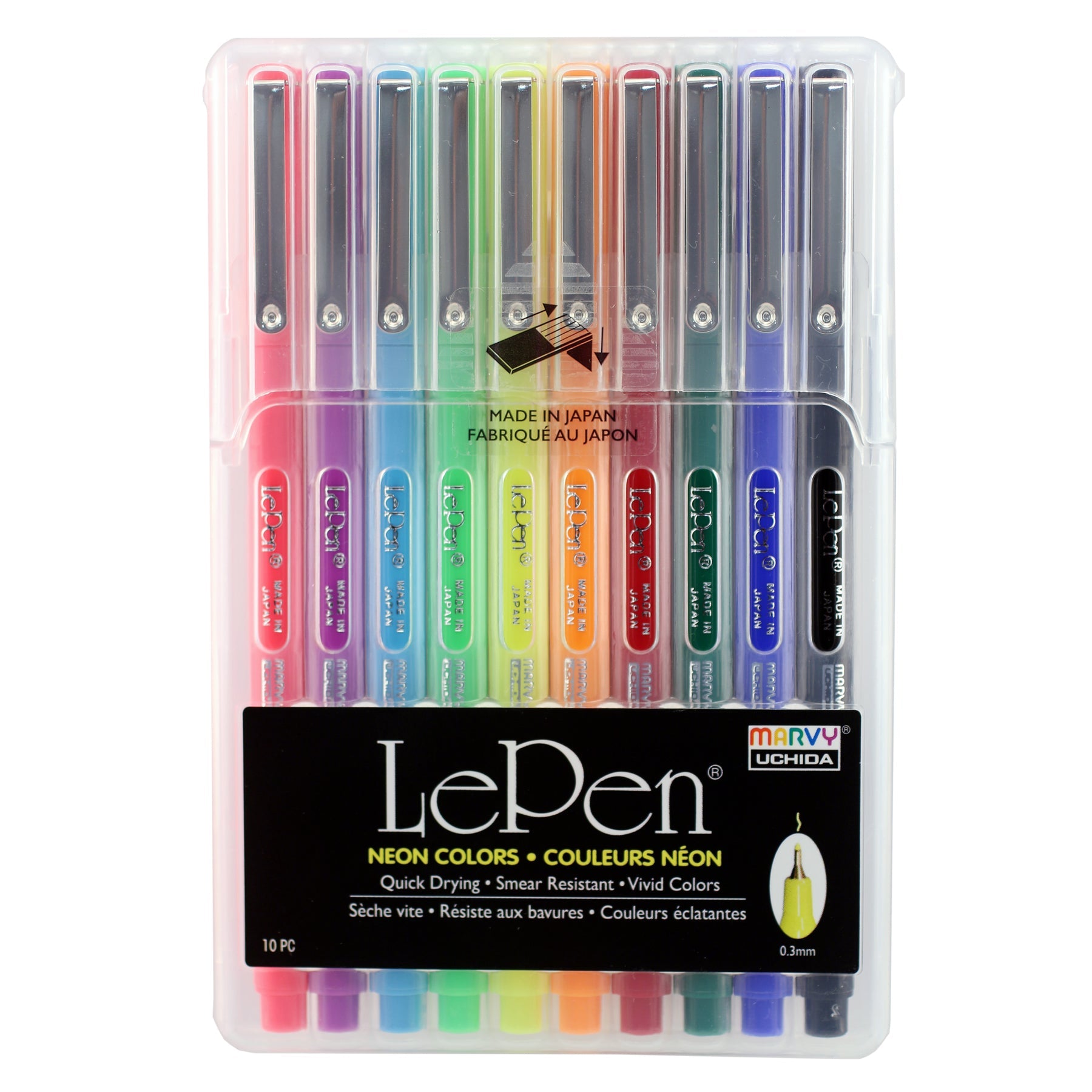 Marvy Uchida Le Pen 0.3mm Neon Set of 10