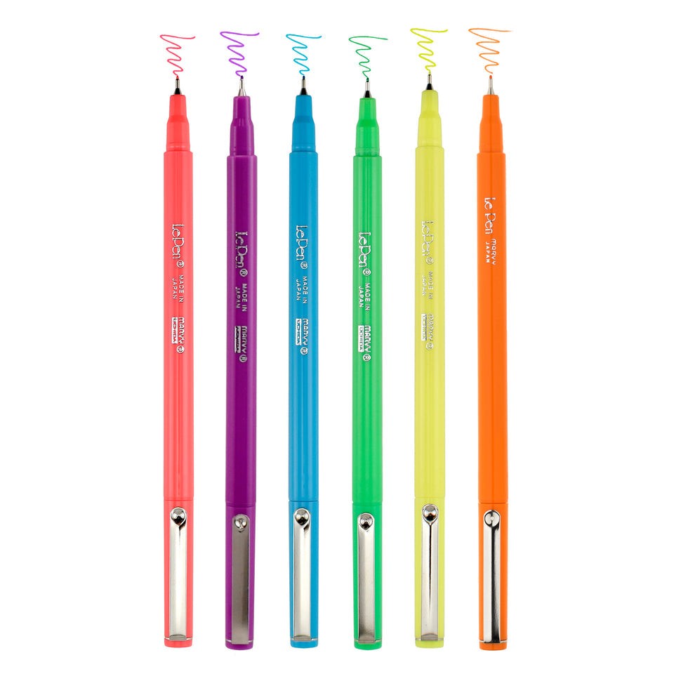 Marvy Uchida Le Pen 0.3mm Neon Set of 6