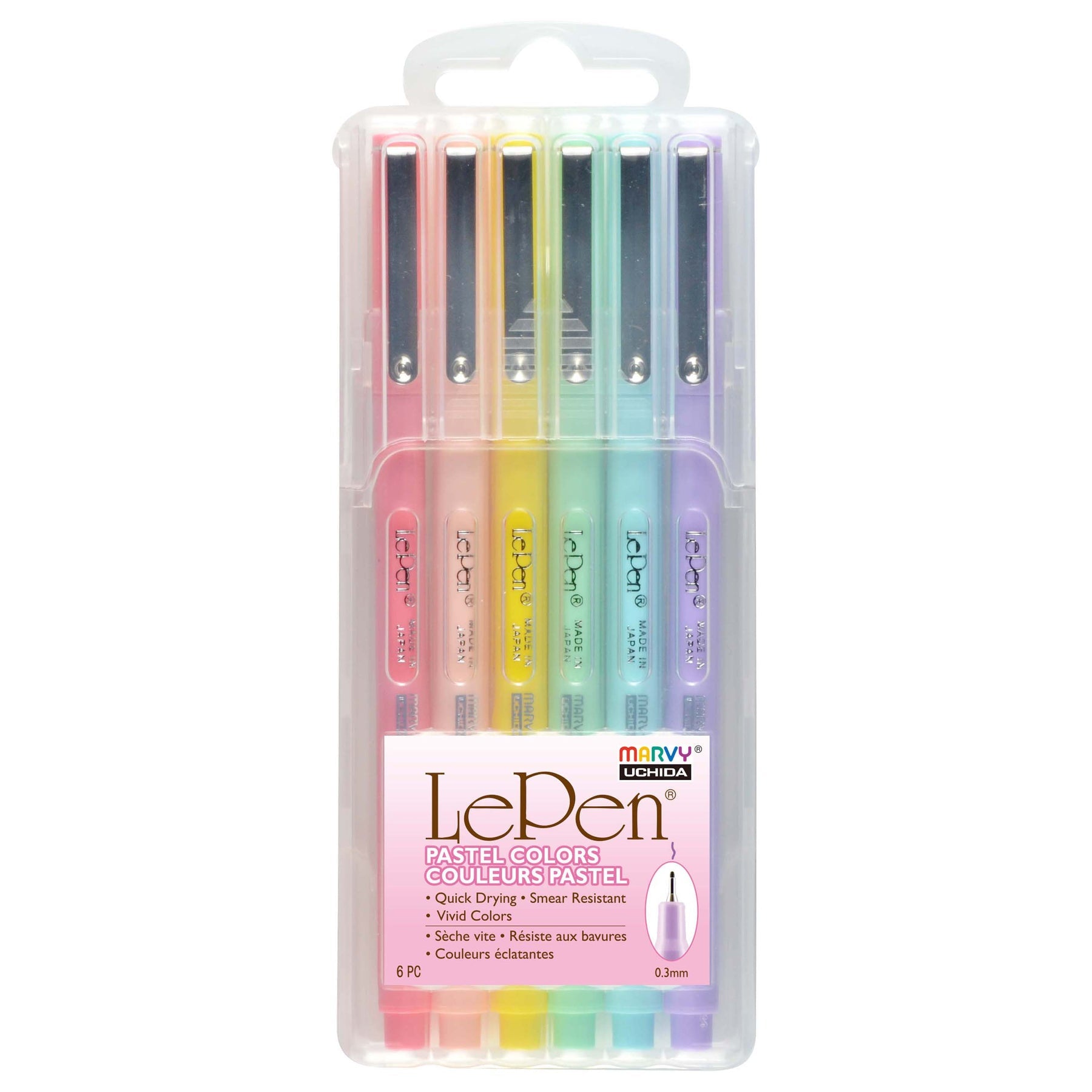 Marvy Uchida Le Pen 0.3mm Pastel Set of 6