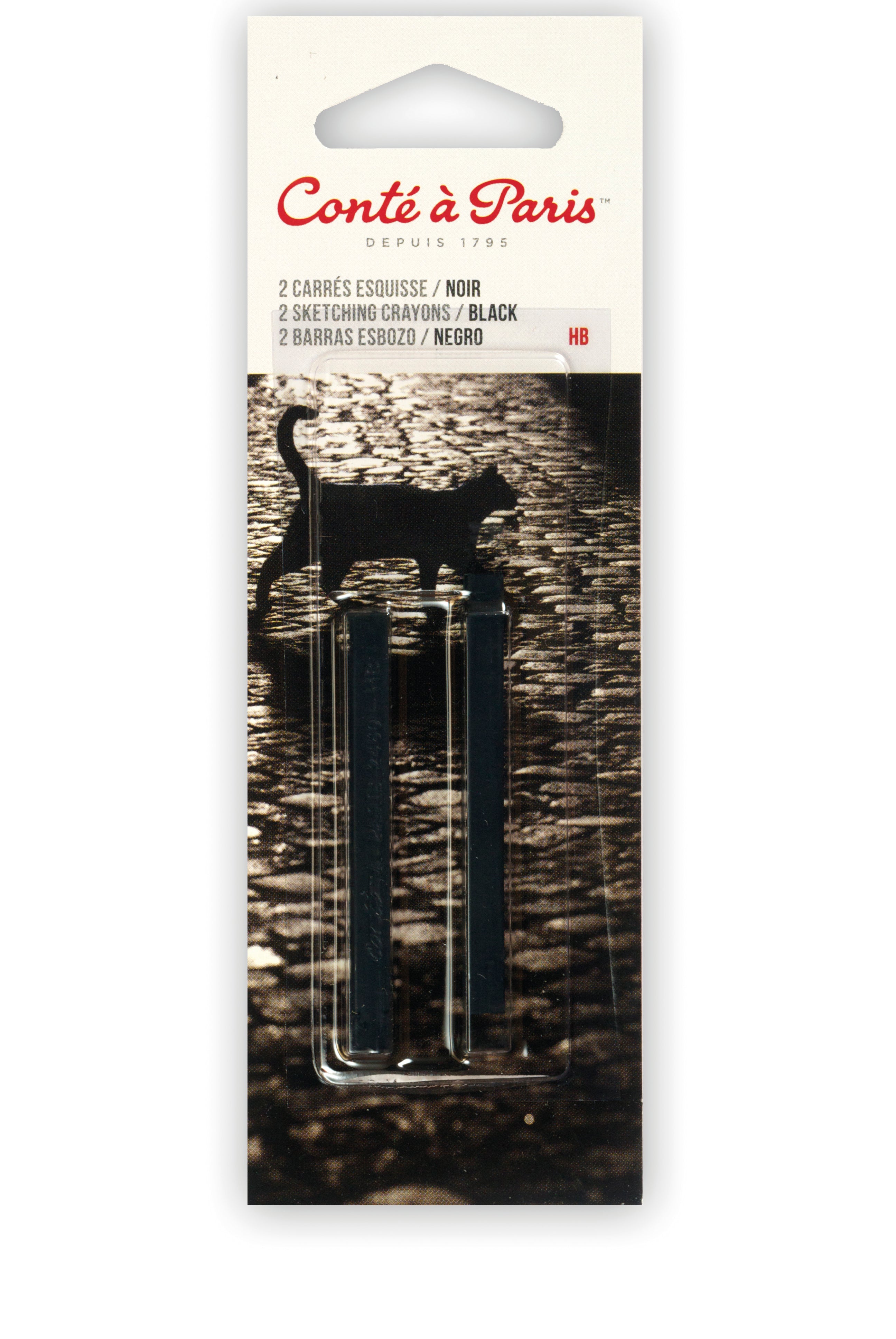 Conté à Paris Sketching Pastel Carré Set of 2 - Black HB