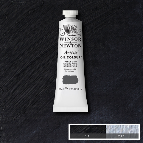 Winsor & Newton Artists' Oil Colours - Black or Grey or Blue