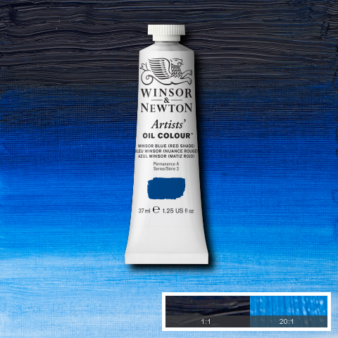 Winsor & Newton Artists' Oil Colours - Black or Grey or Blue