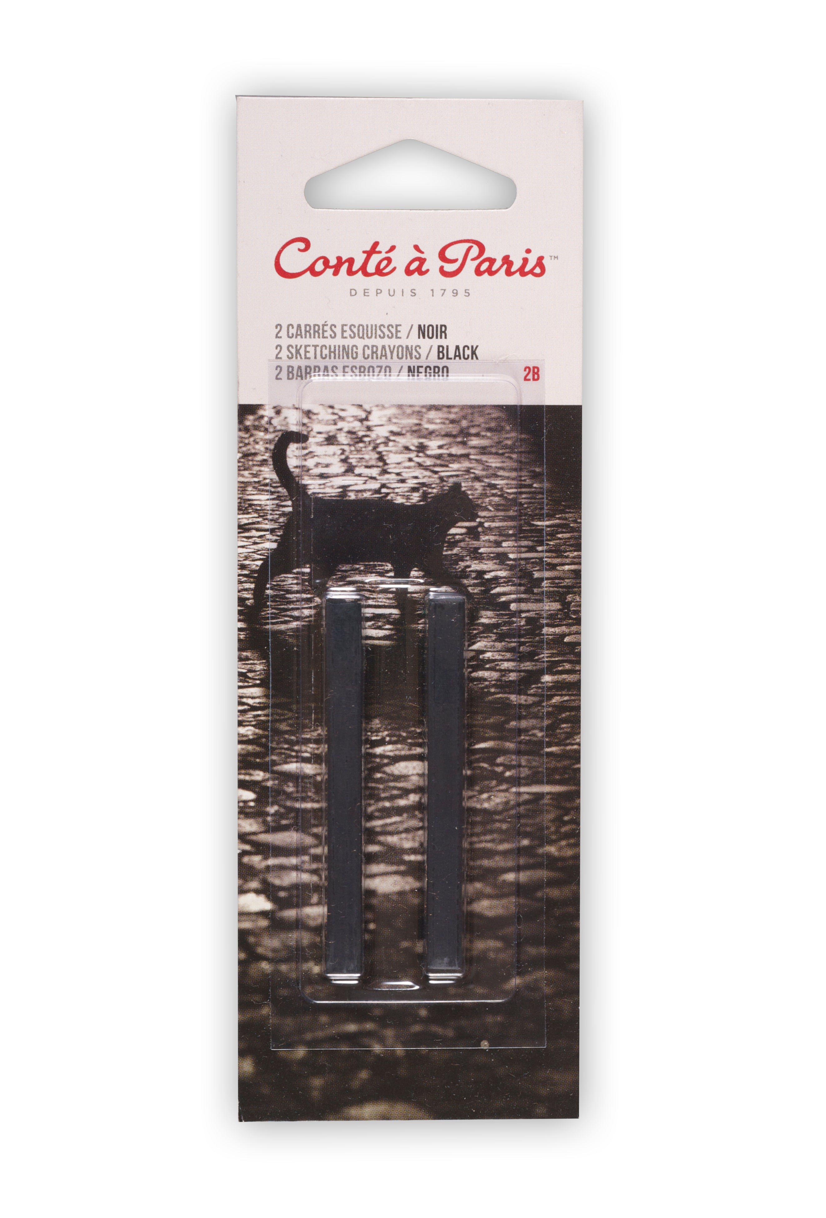 Conté à Paris Sketching Pastel Carré Set of 2 - Black 2B