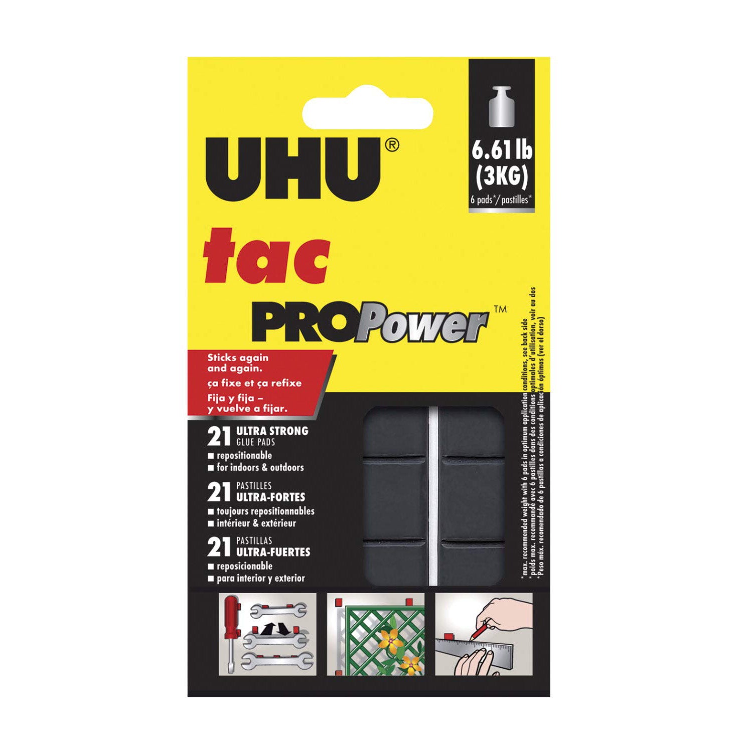 UHU ProPower Tac Ultra Strong Holding Adhesive Pack of 21 tabs