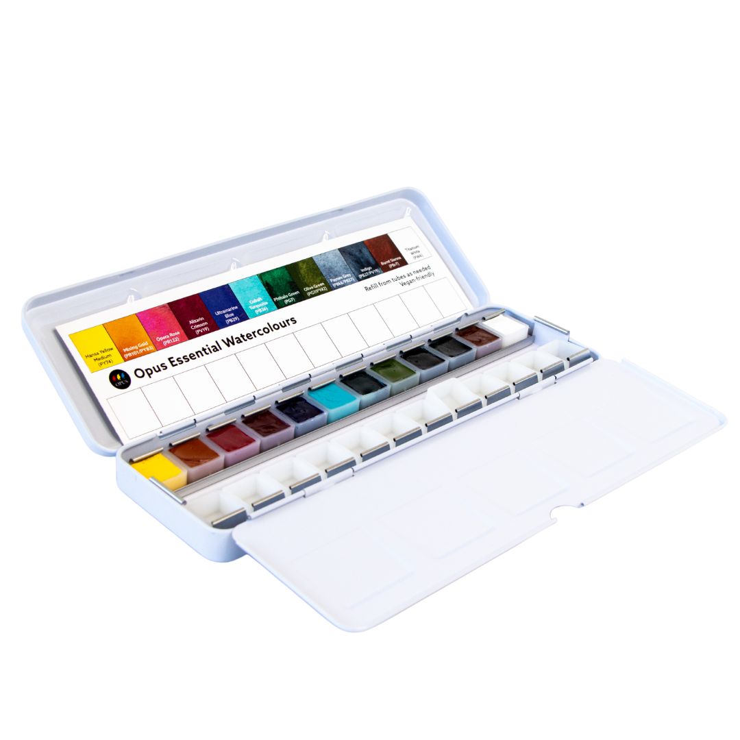Opus Essential Watercolours Compact 2025 Tin Set of 12