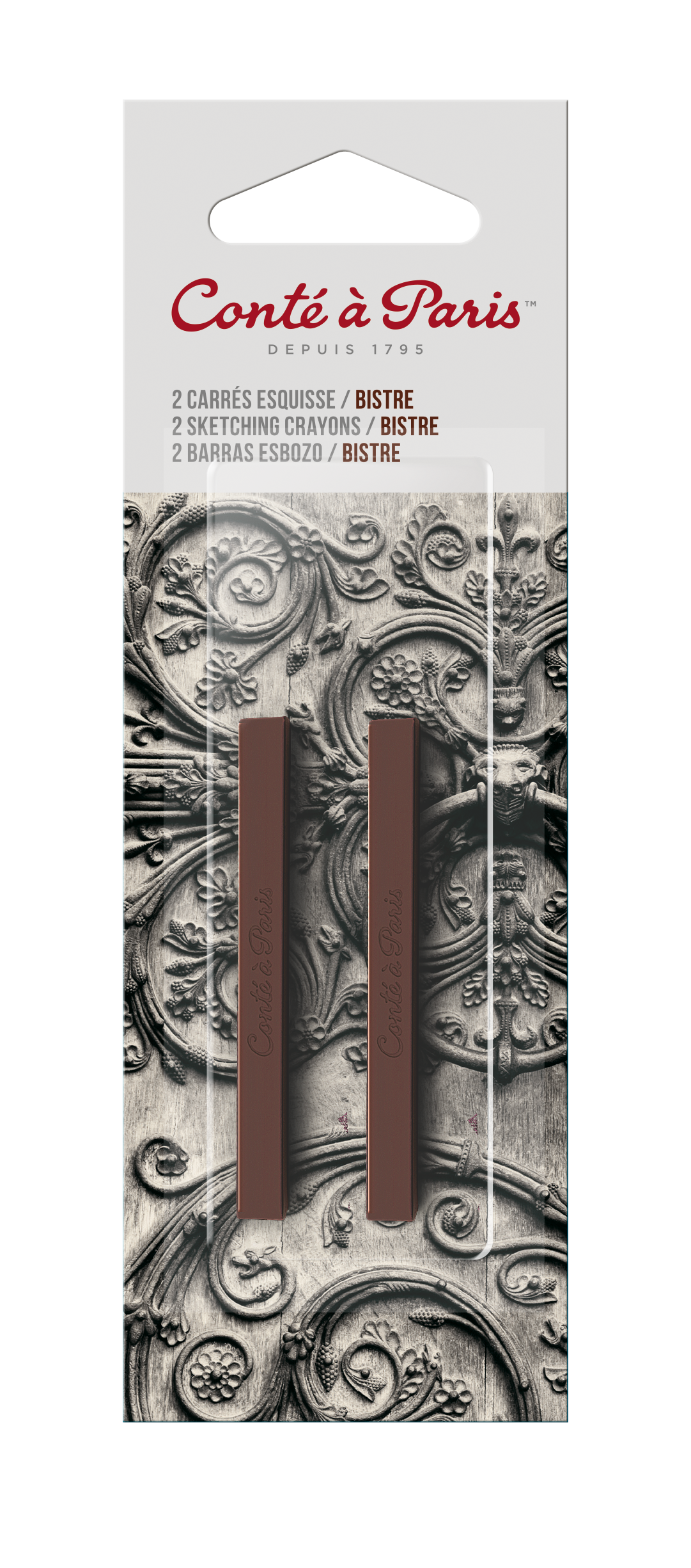 Conté à Paris Sketching Pastel Carré Set of 2 - Bistre