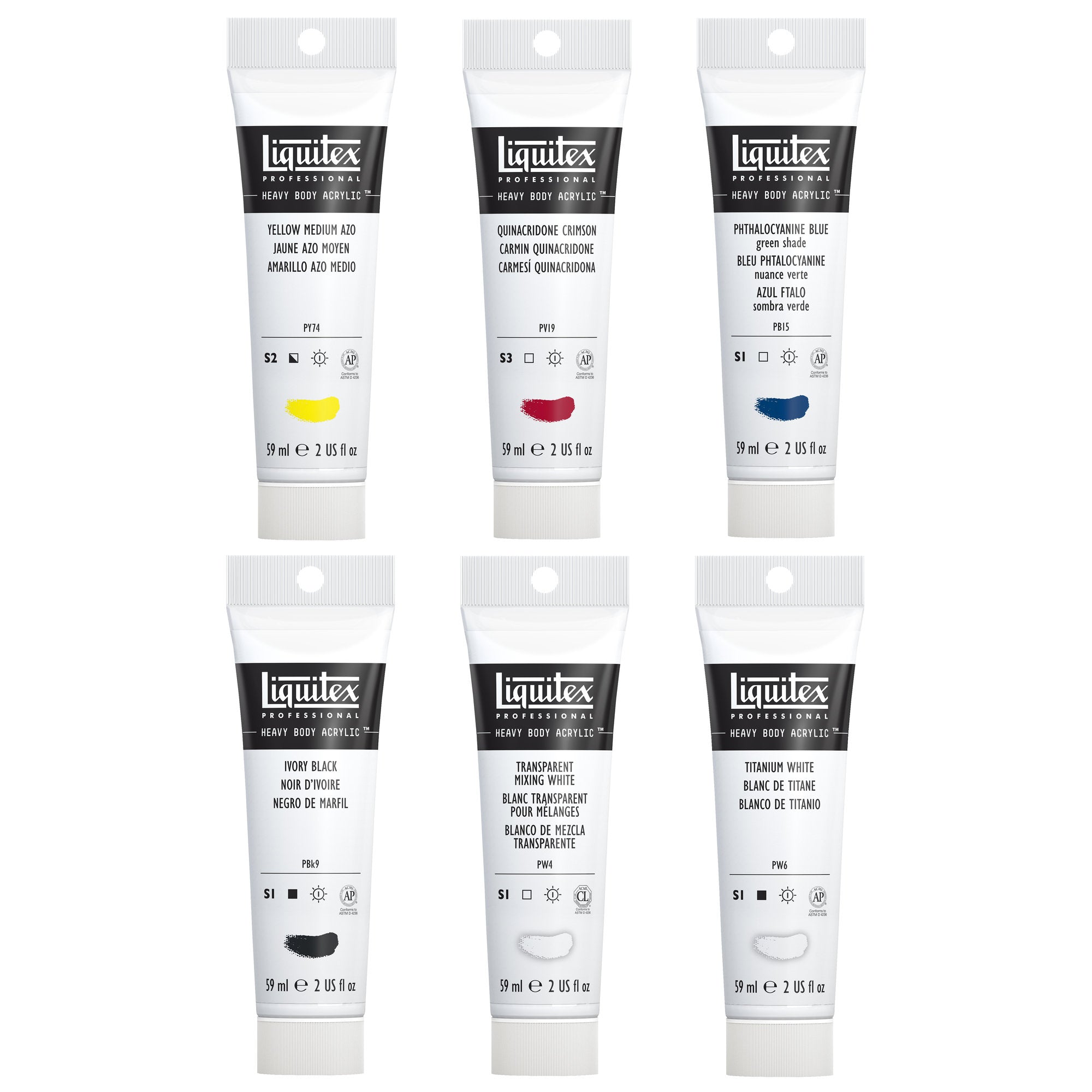 Liquitex Professional Heavy Body Acrylics Set of 6 - Mixing Primary