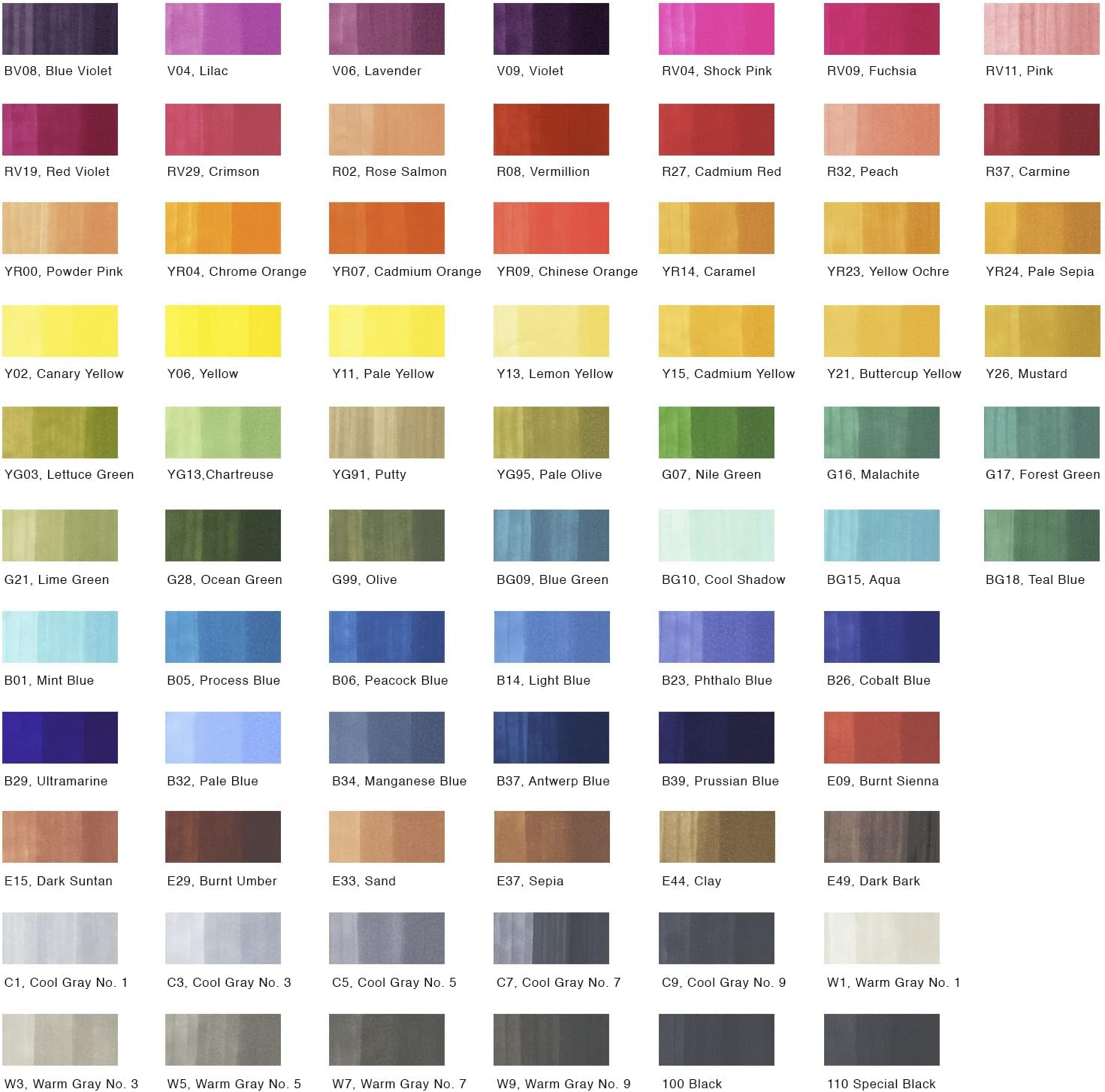 COPIC Sketch Marker Set of 72 Colours - Set A