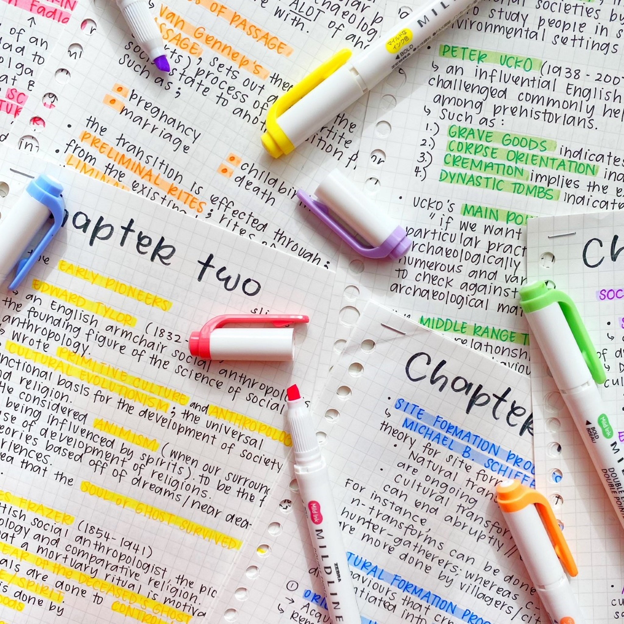 Zebra Mildliner Double Ended Highlighter Set of 5 - Fluorescent