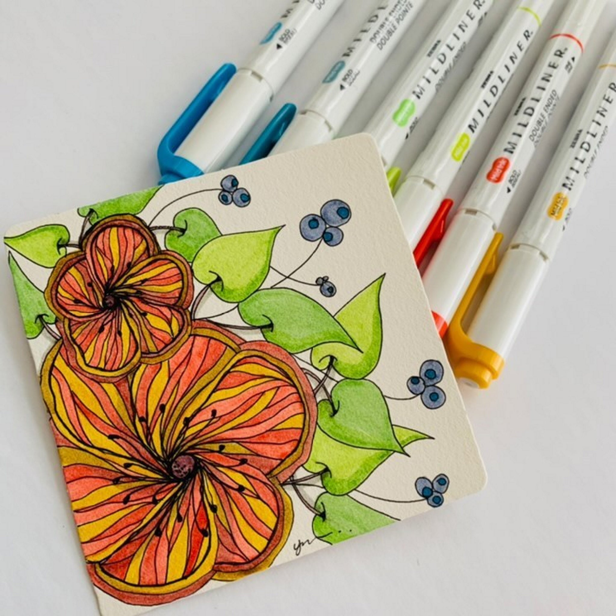 Zebra Mildliner Double Ended Highlighter Set of 5 - Cool & Refined