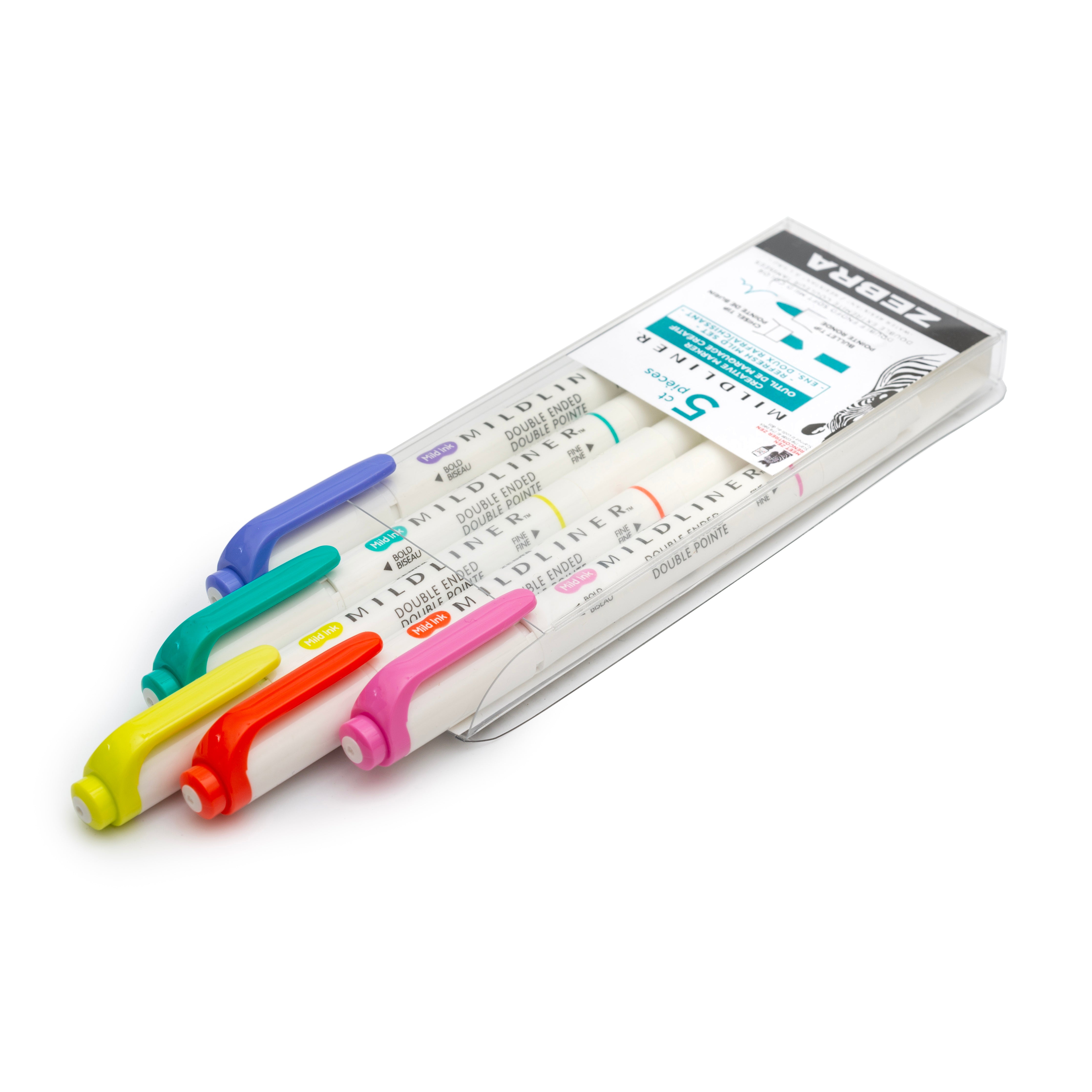 Zebra Mildliner Double Ended Highlighter Set of 5 - Refresh