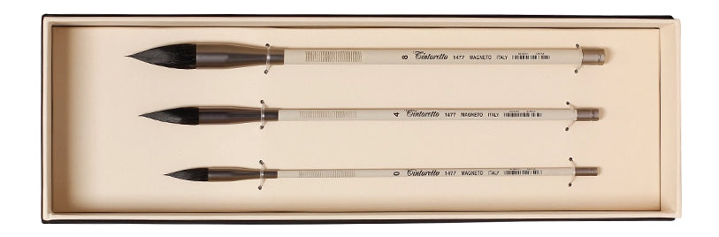 Tintoretto Magneto Watercolour Brush Gift Set (Sizes 0, 4, 8)