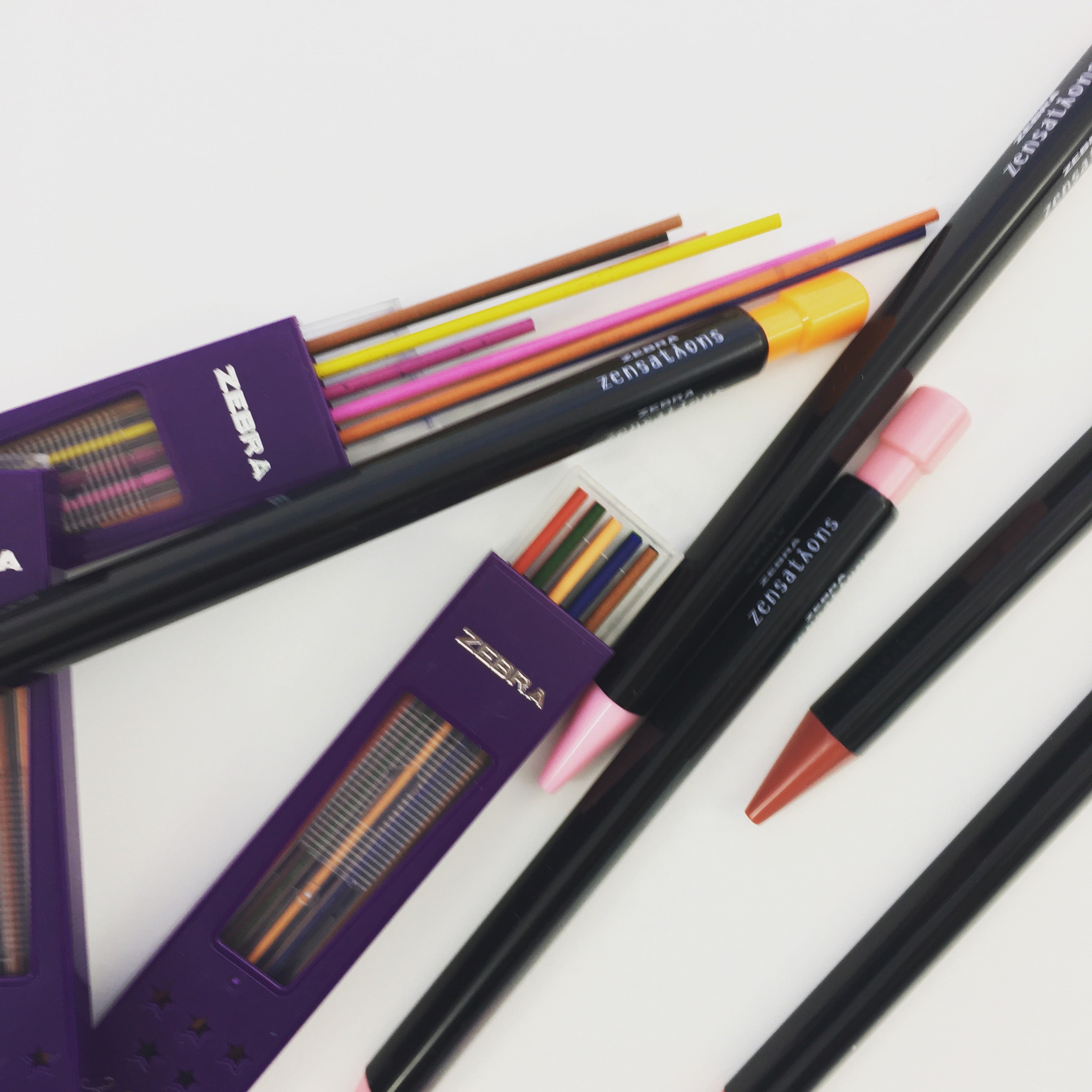 Zebra Refill for Zensations Mechanical Pencil 2mm Assorted Colours 3 Pack