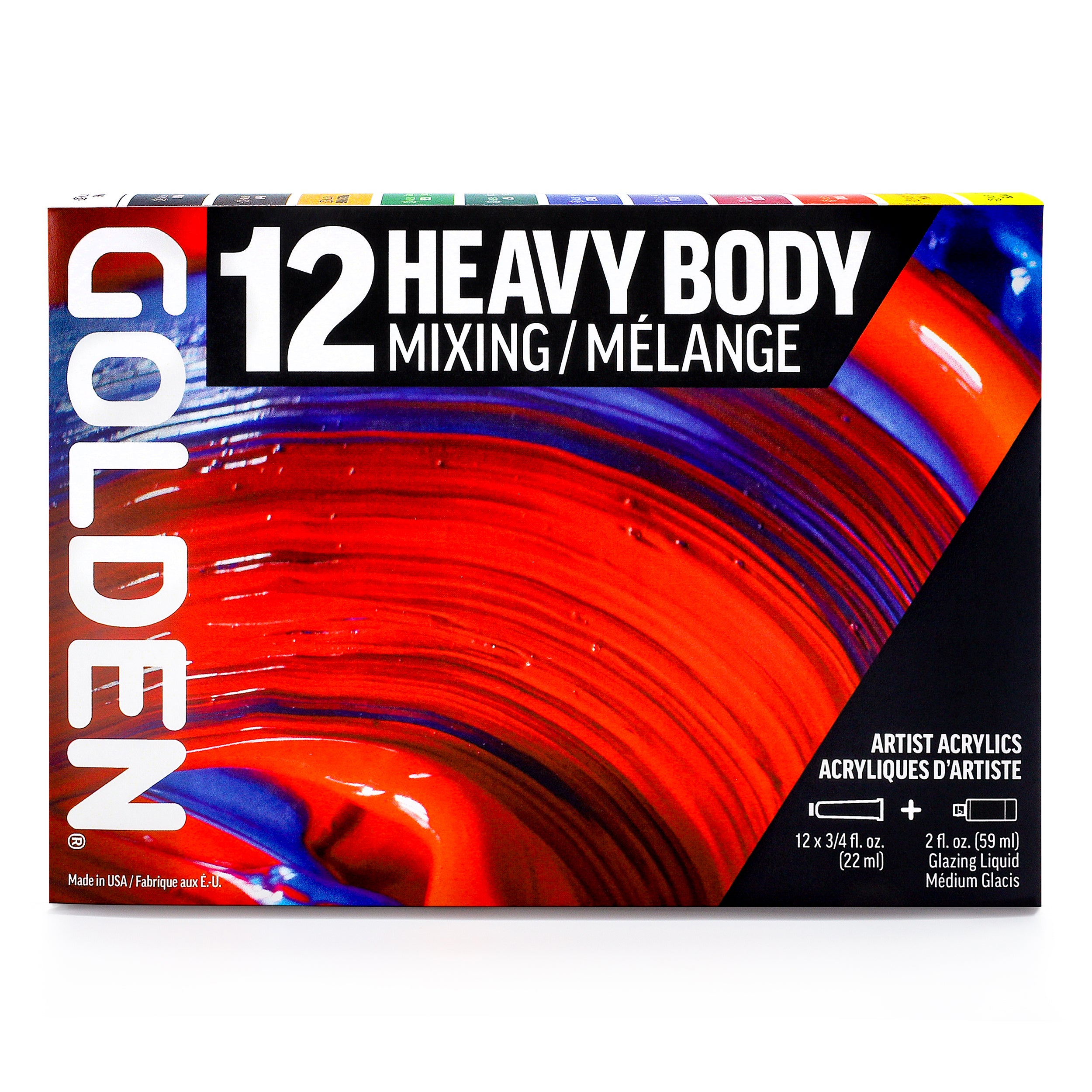 GOLDEN Heavy Body Acrylics Mixing Set of 12