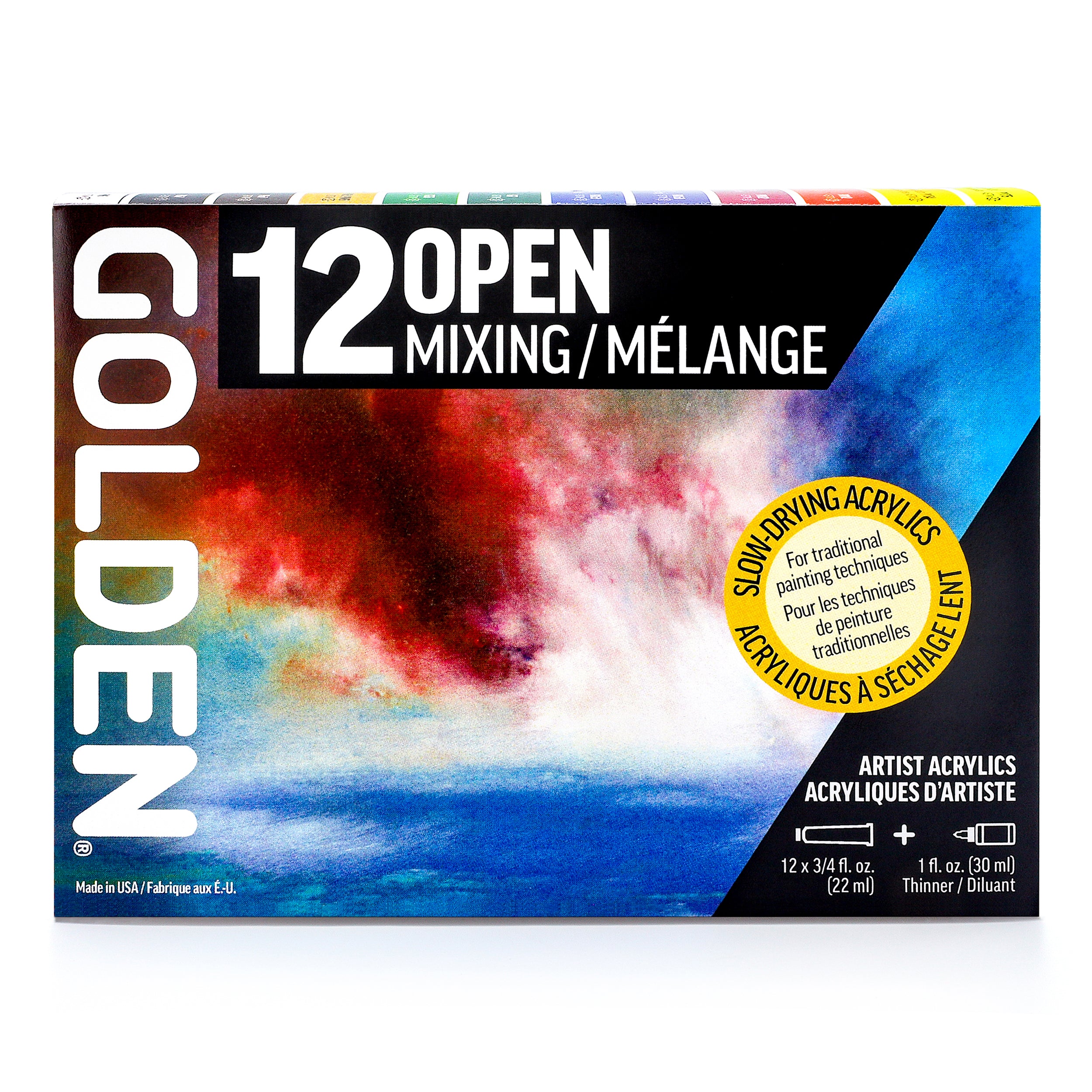 GOLDEN OPEN Acrylics Mixing Set of 12