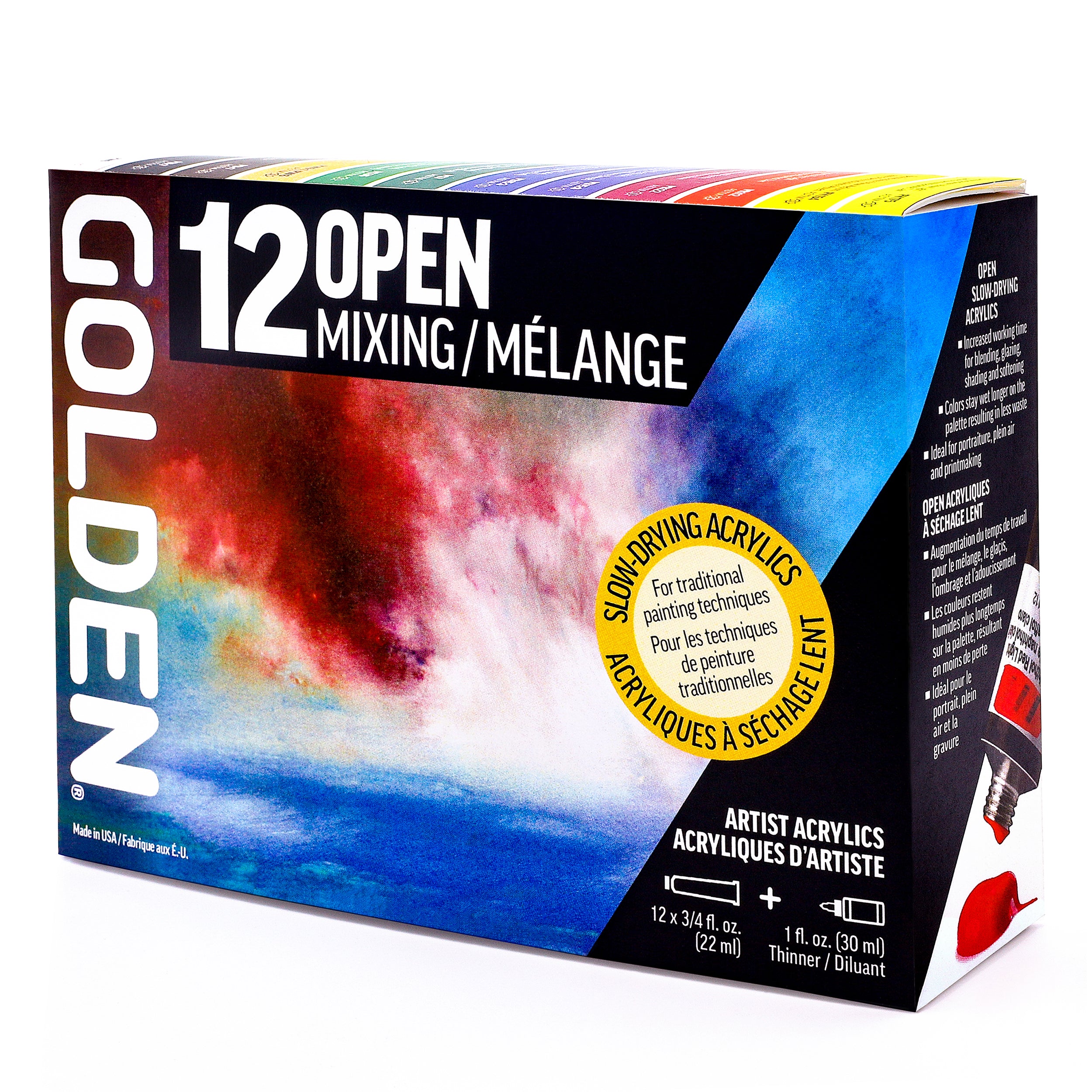 GOLDEN OPEN Acrylics Mixing Set of 12