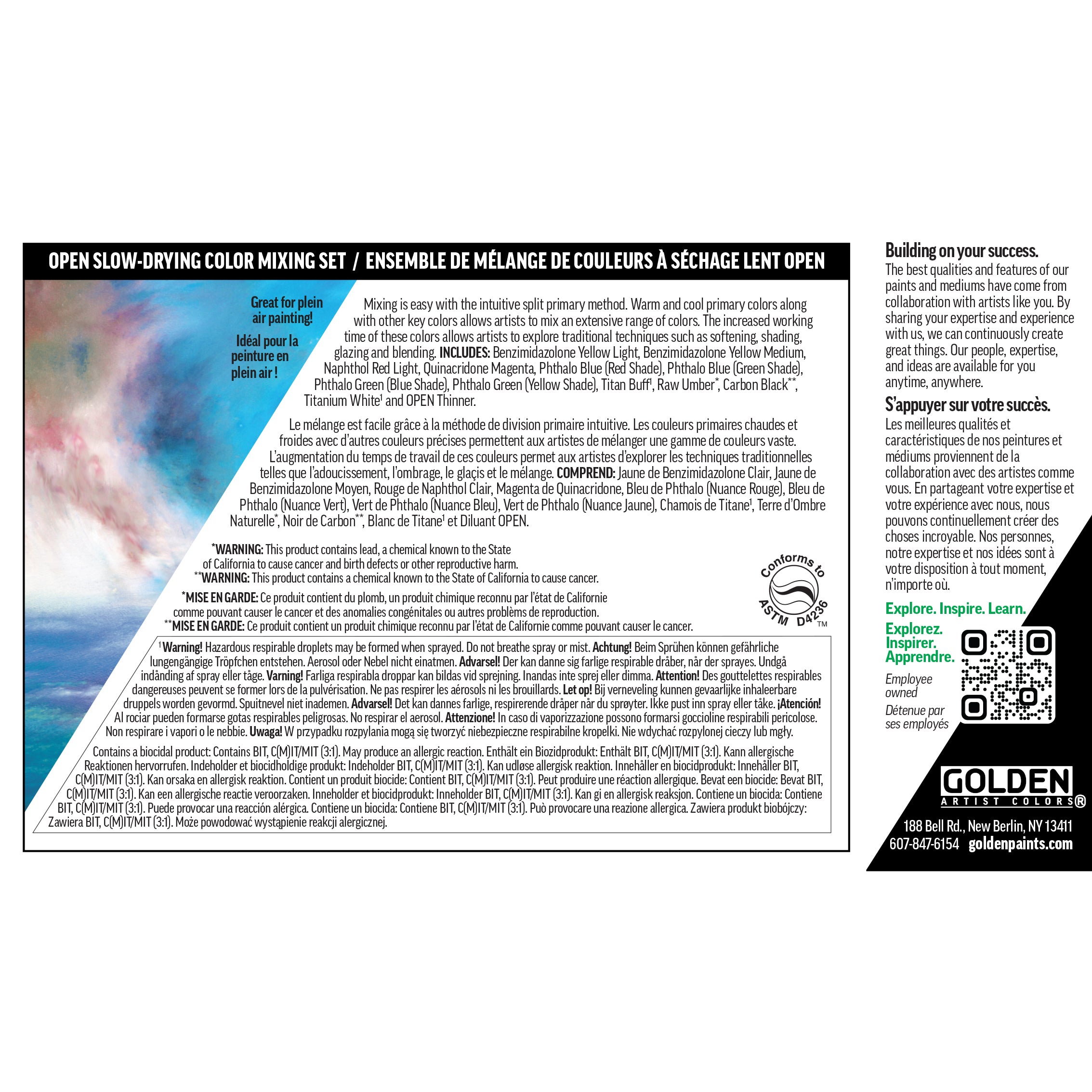 GOLDEN OPEN Acrylics Mixing Set of 12