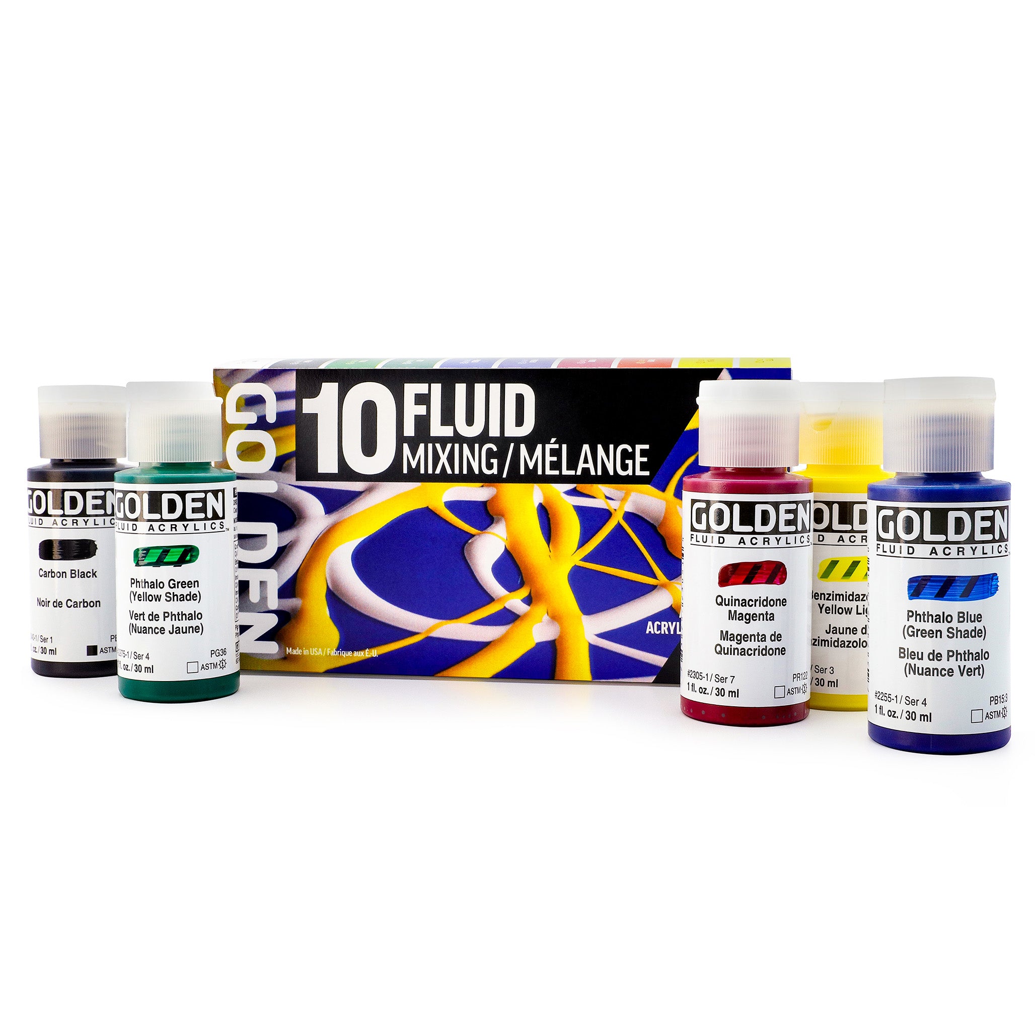GOLDEN Fluid Acrylics Mixing Set of 10