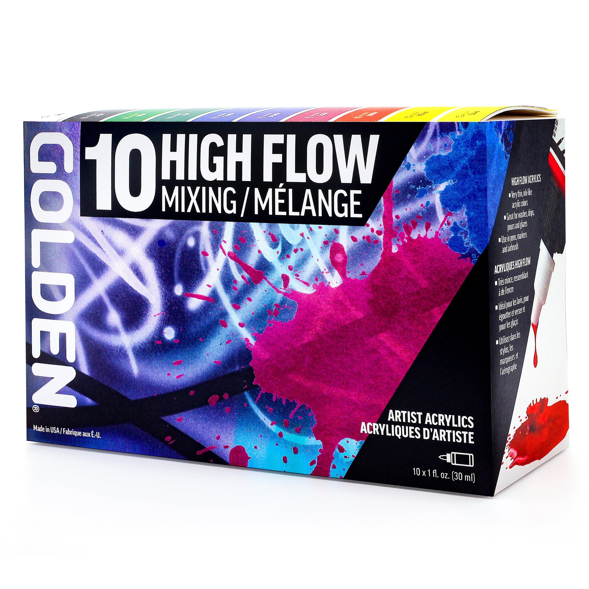 GOLDEN High Flow Acrylics Mixing Set of 10