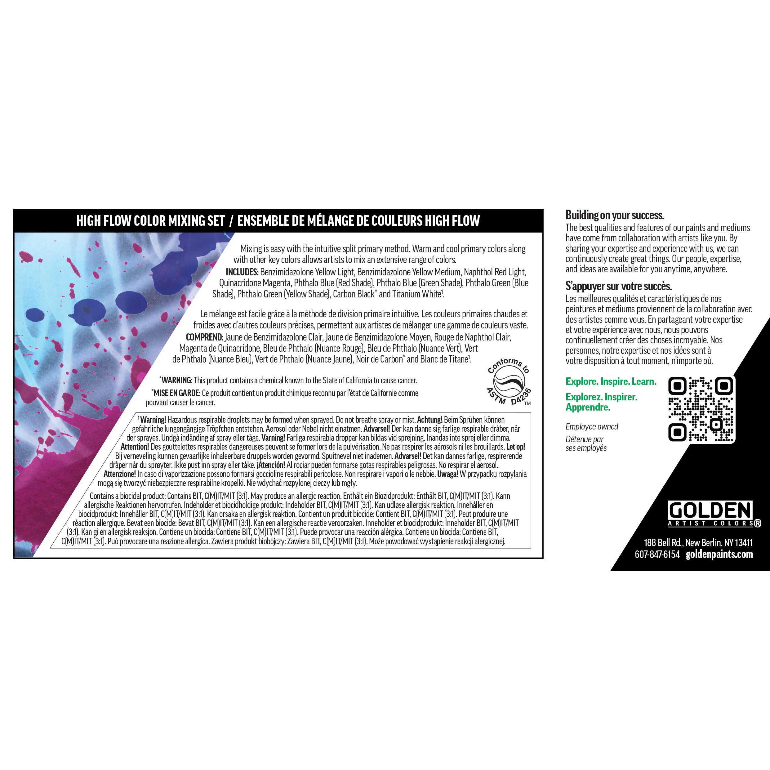 GOLDEN High Flow Acrylics Mixing Set of 10