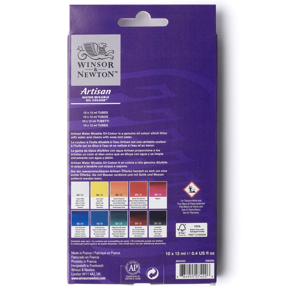 Winsor & Newton Artisan Water Mixable Oil Colour Set of 10