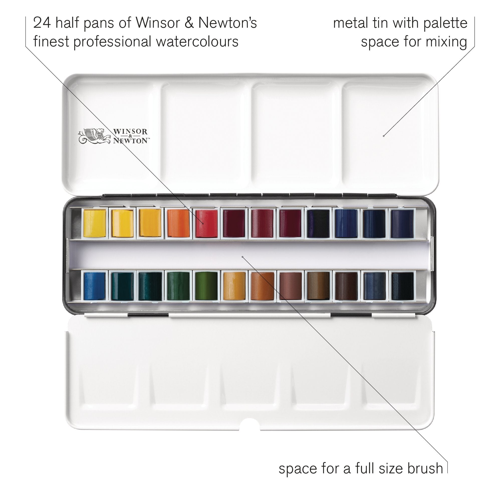Winsor & Newton Professional Watercolour Set of 24 Complete Travel Tin