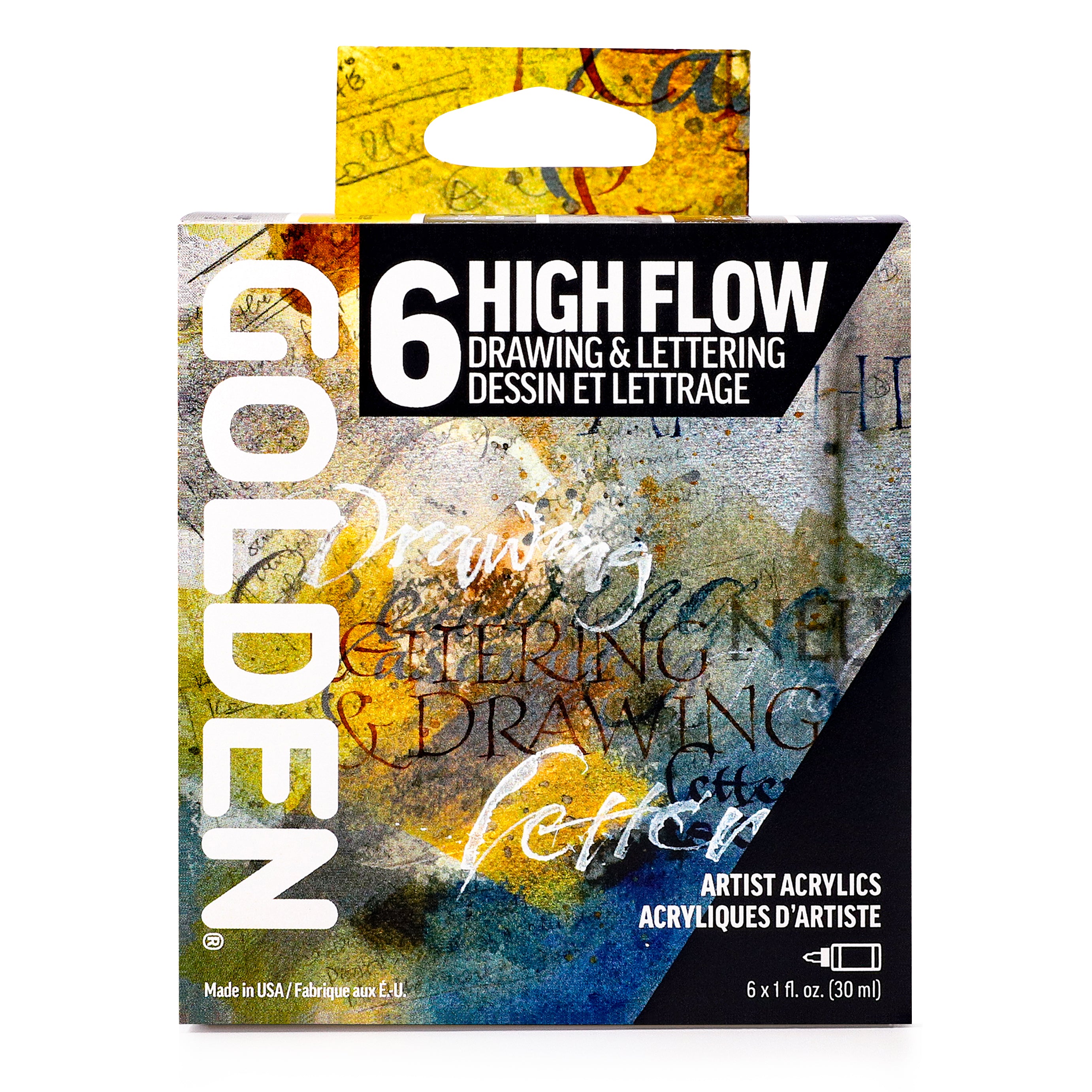 GOLDEN High Flow Acrylics Drawing & Lettering Set of 6