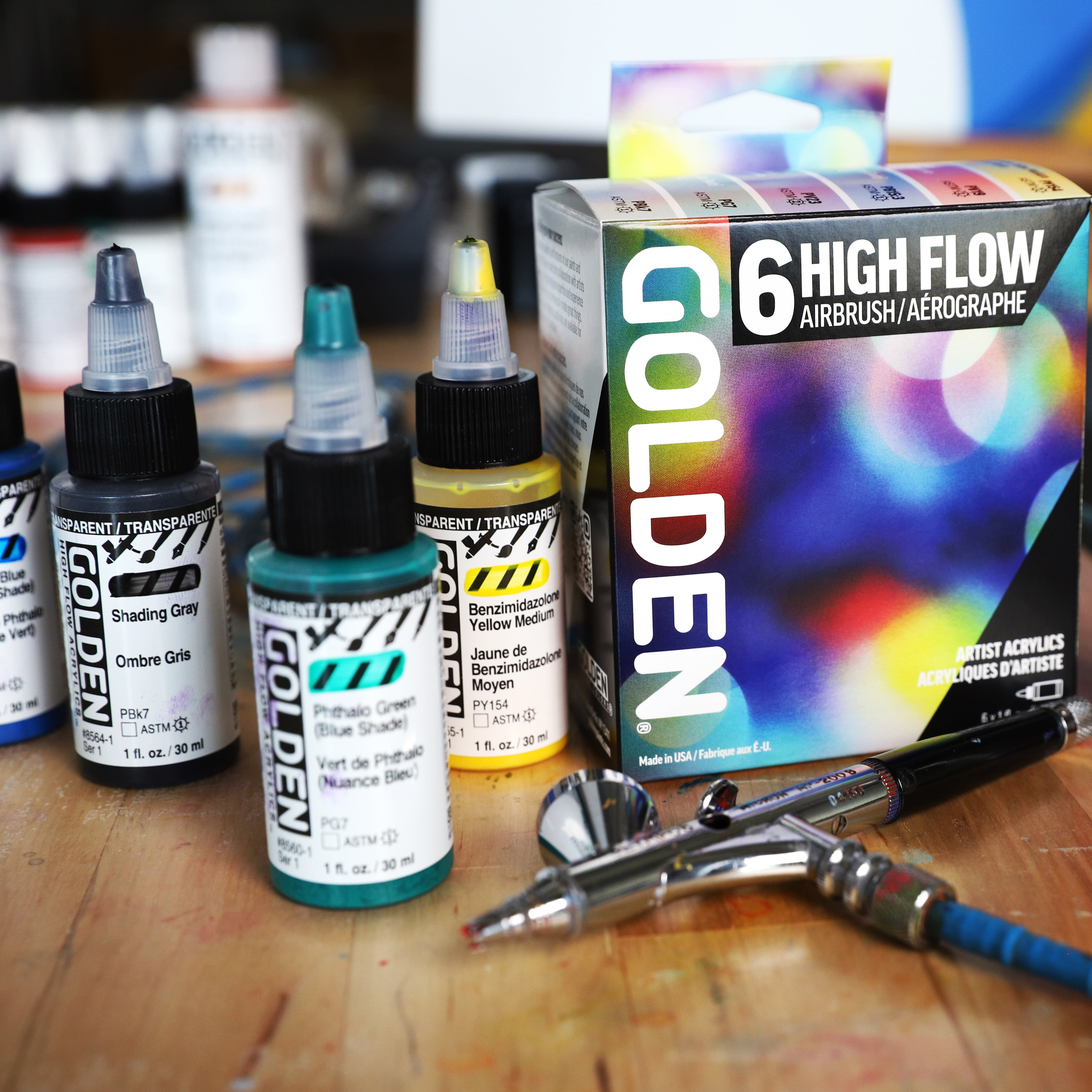 GOLDEN High Flow Acrylics Airbrush Set of 6