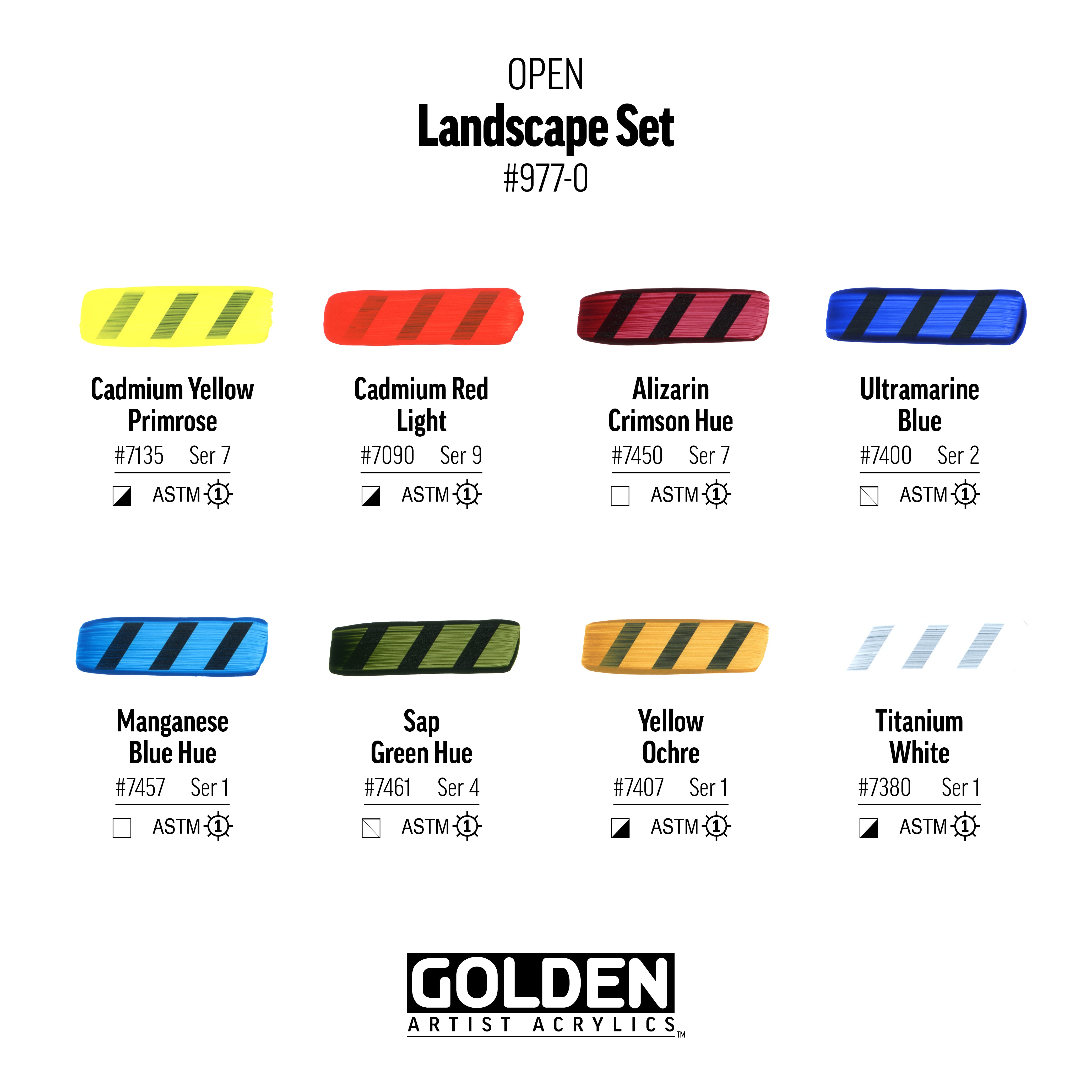 GOLDEN OPEN Acrylics Landscape Set