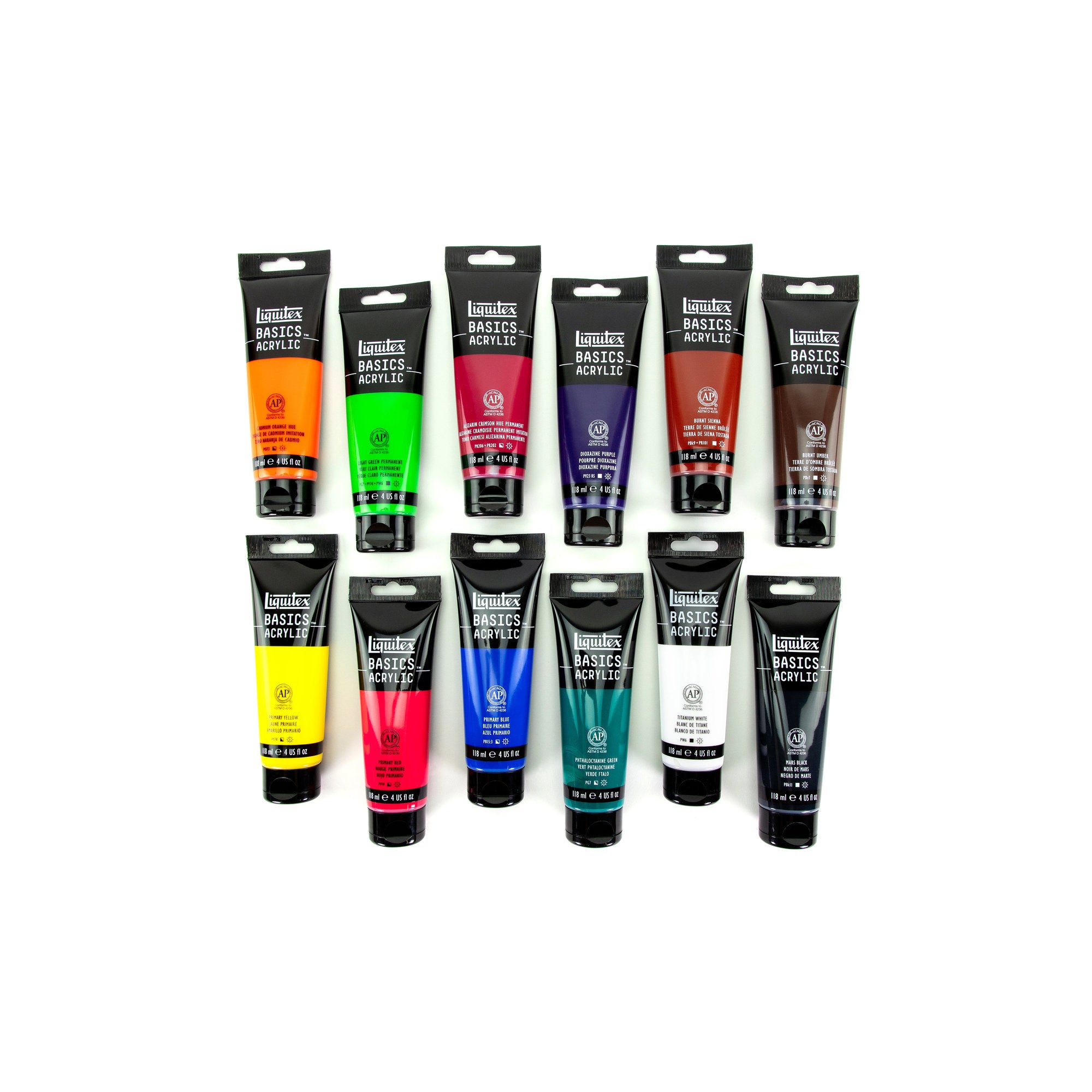 Liquitex BASICS Acrylic Set of 12 x 118ml Tubes