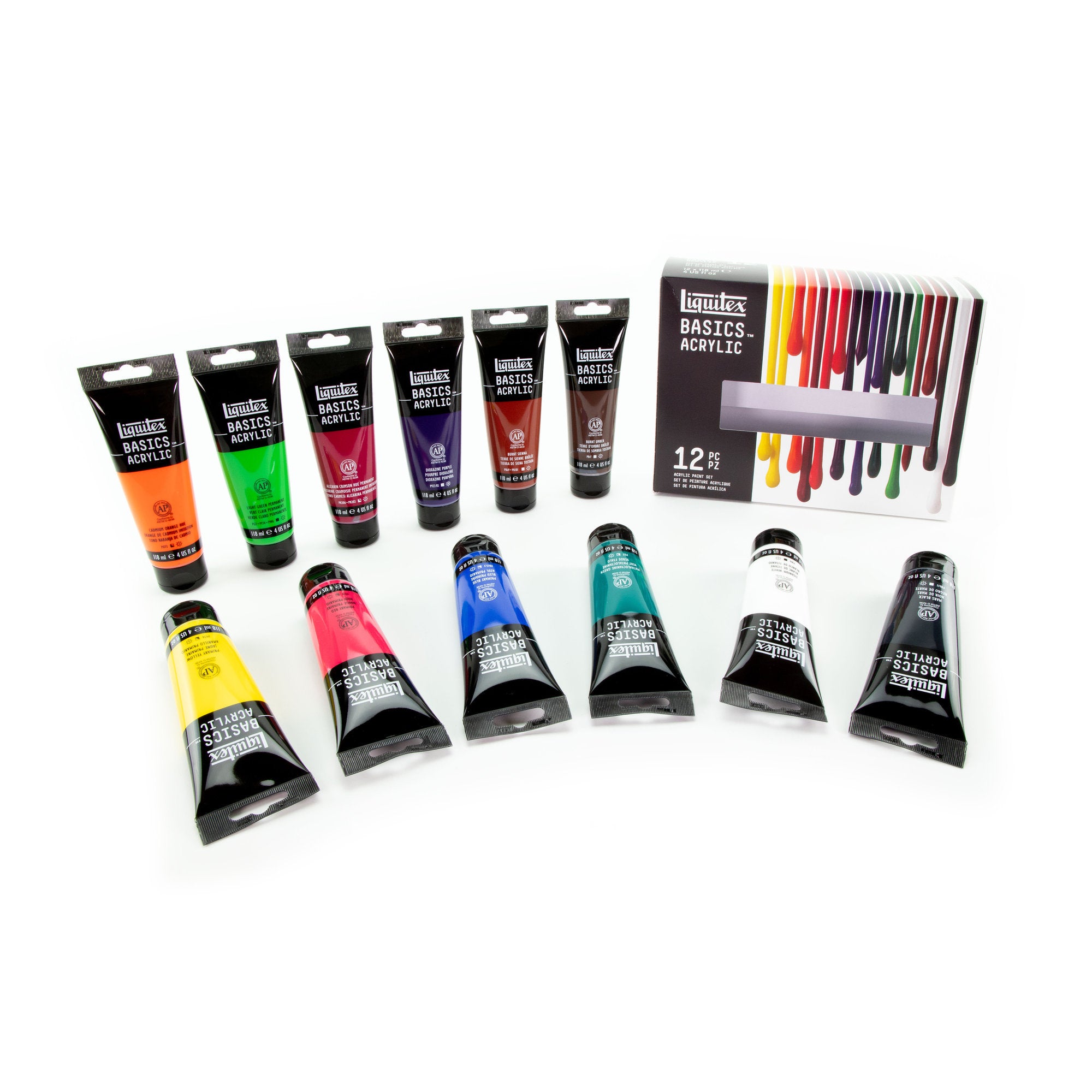 Liquitex BASICS Acrylic Set of 12 x 118ml Tubes