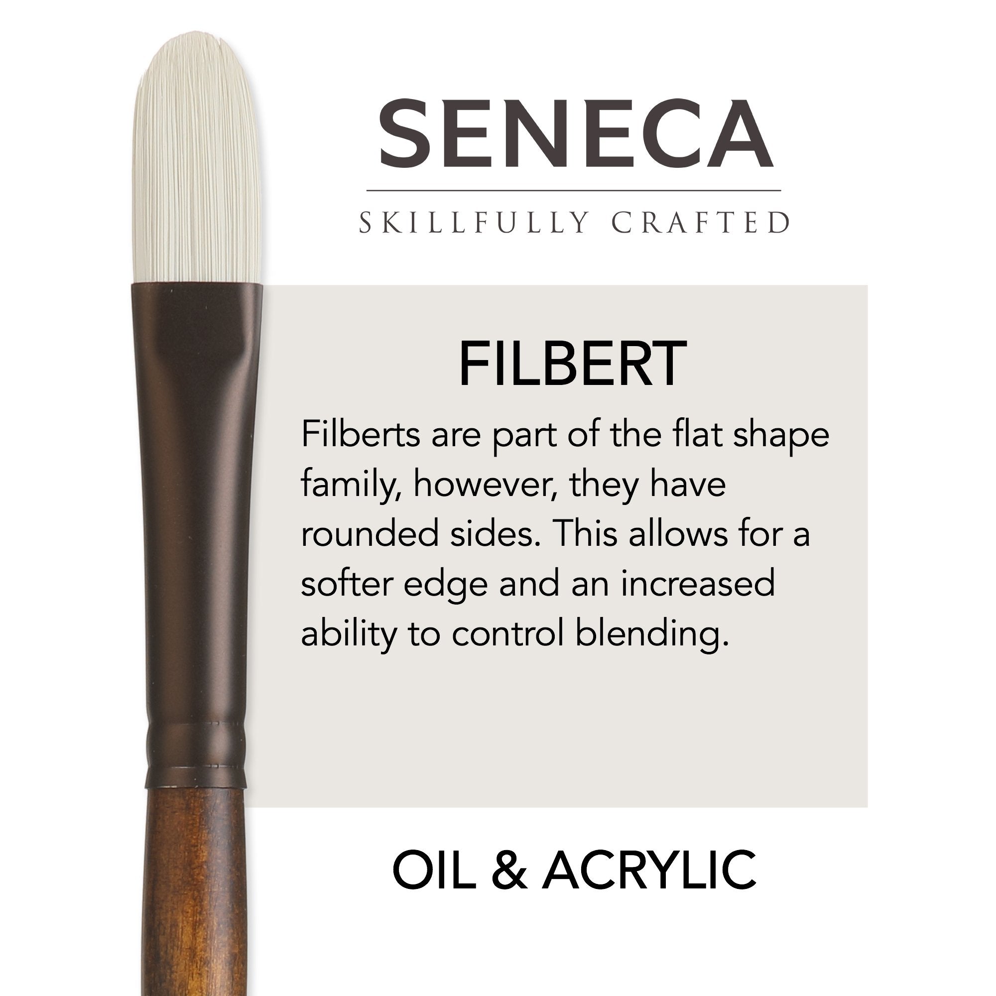 Willow Wolfe Seneca Oil & Acrylic Brushes - Filbert