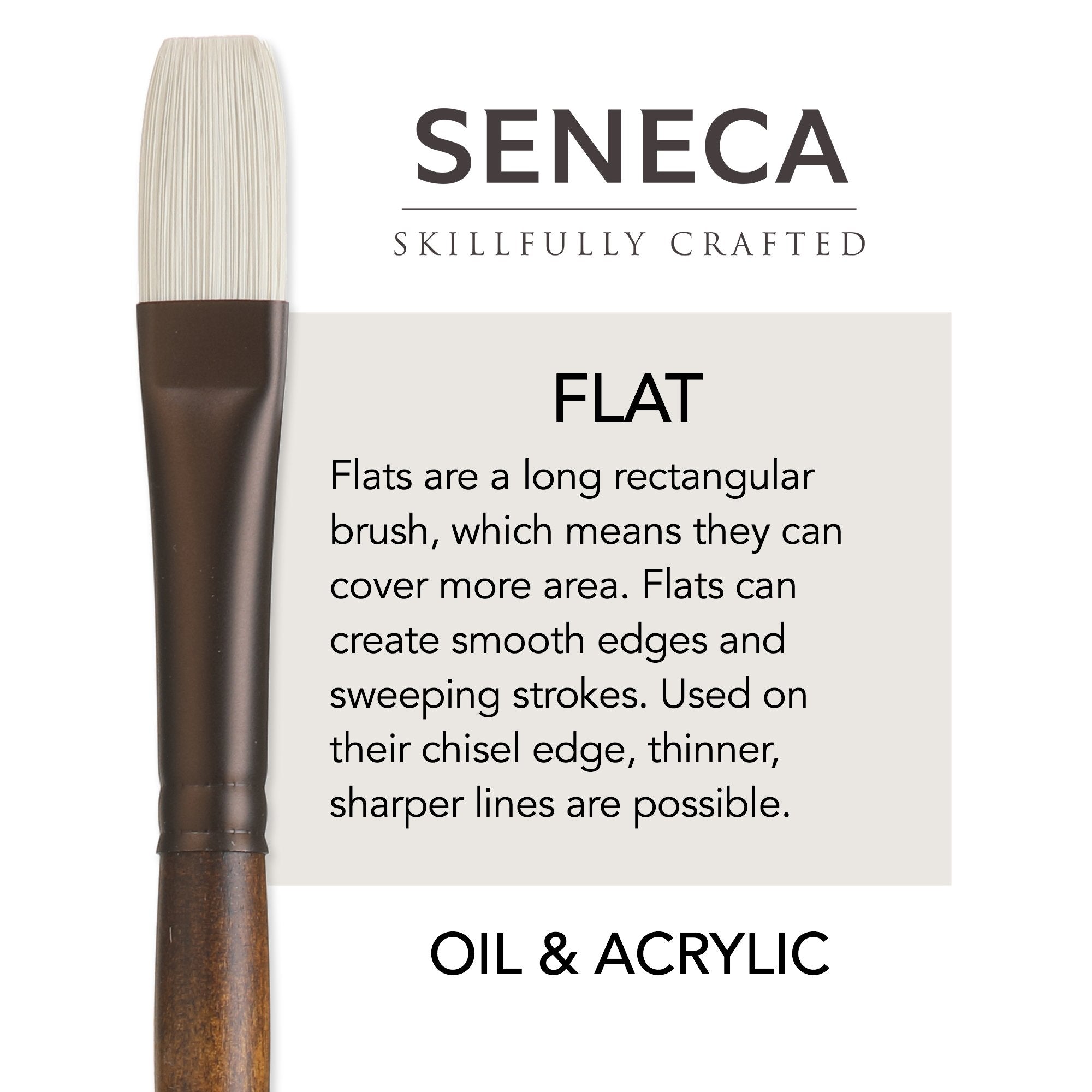 Willow Wolfe Seneca Oil & Acrylic Brushes - Flat