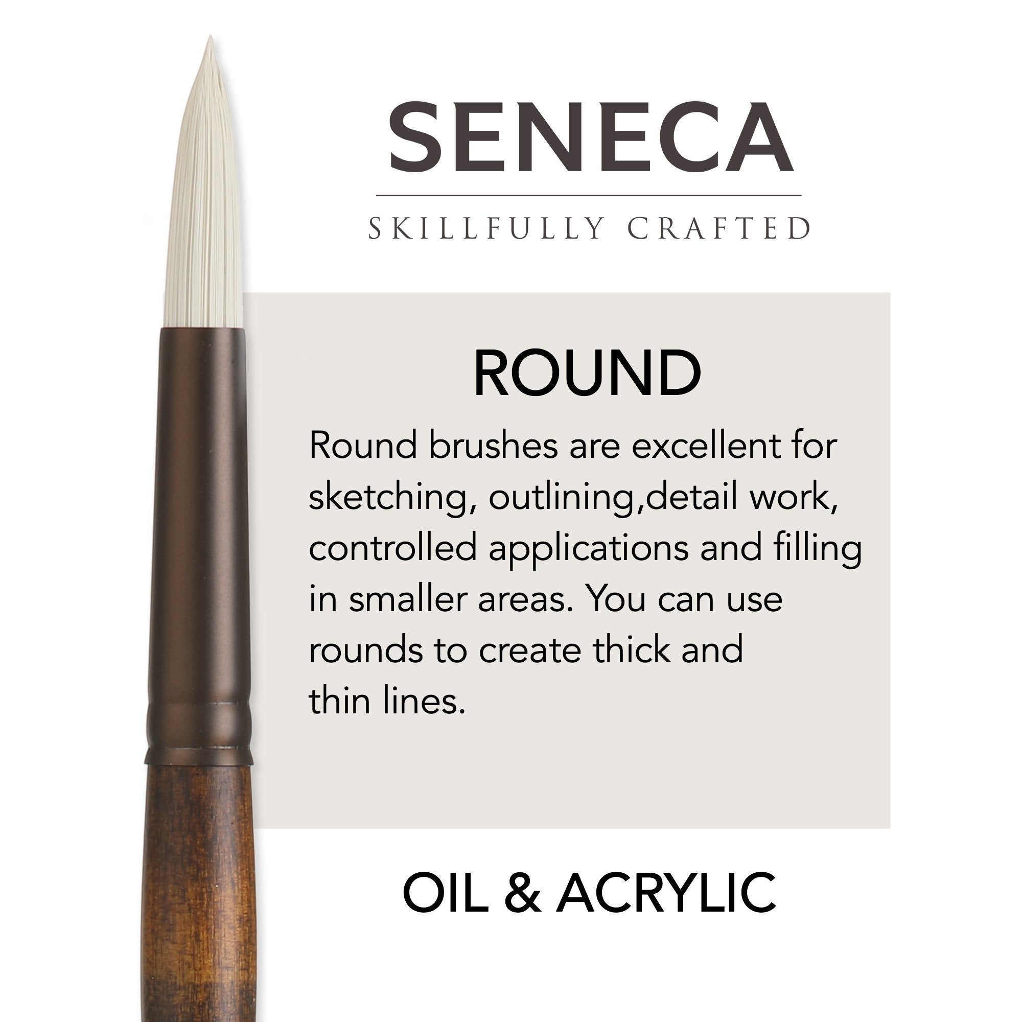 Willow Wolfe Seneca Oil & Acrylic Brushes - Round