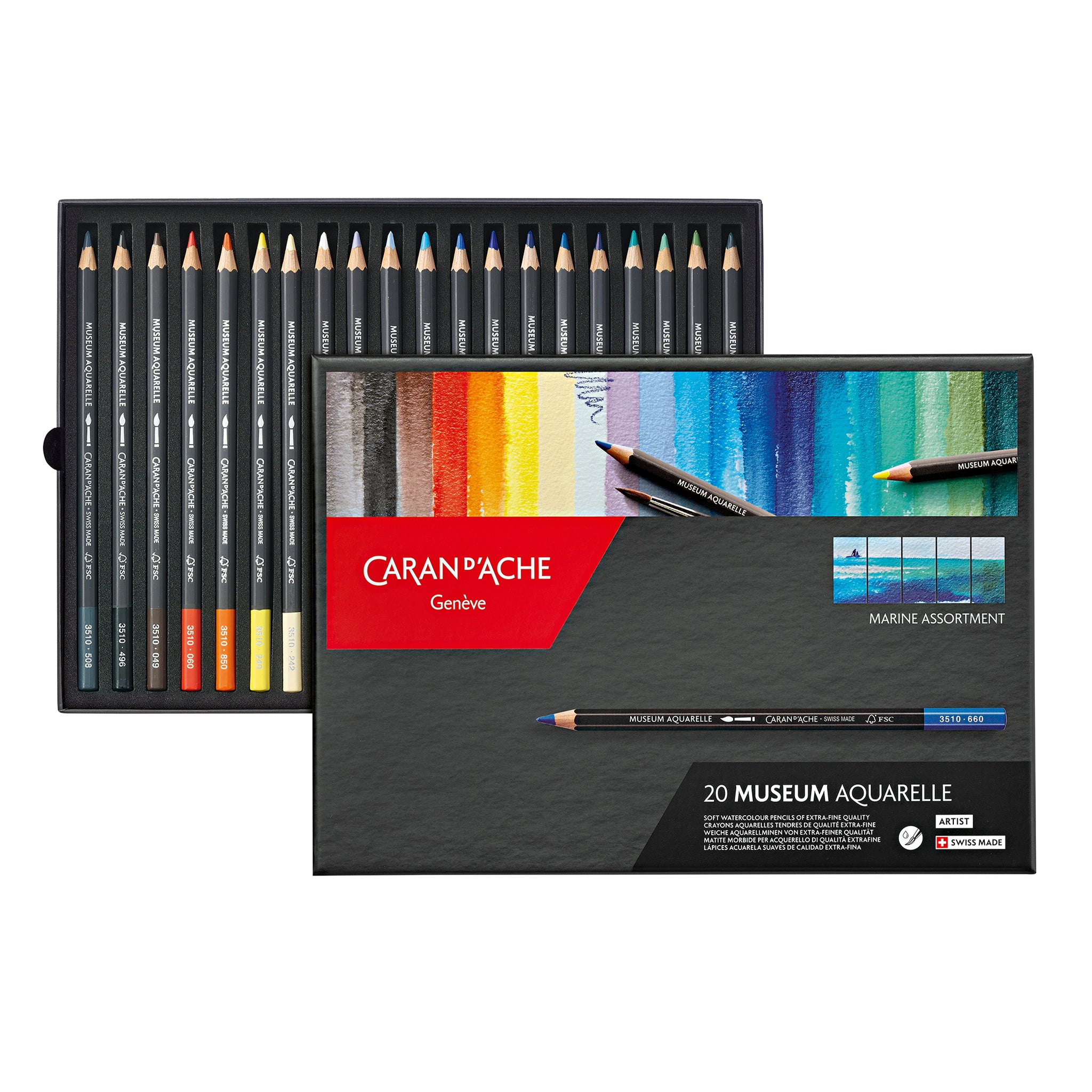 Caran d'Ache Museum Aquarelle - Marine Set of 20