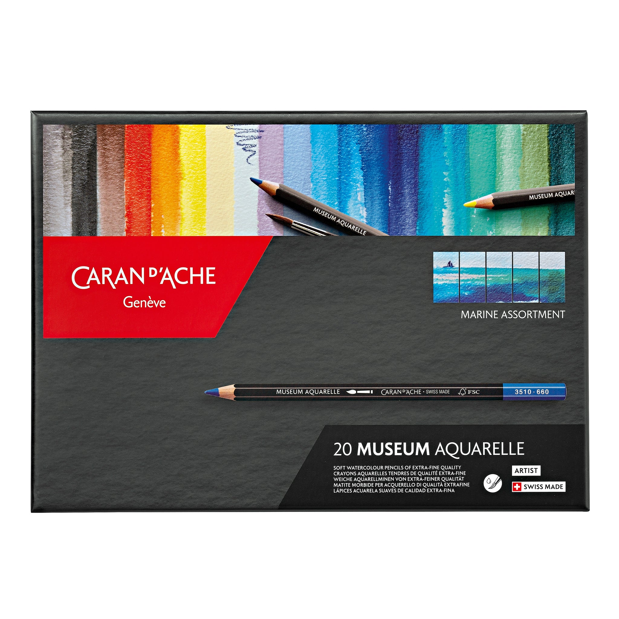 Caran d'Ache Museum Aquarelle - Marine Set of 20